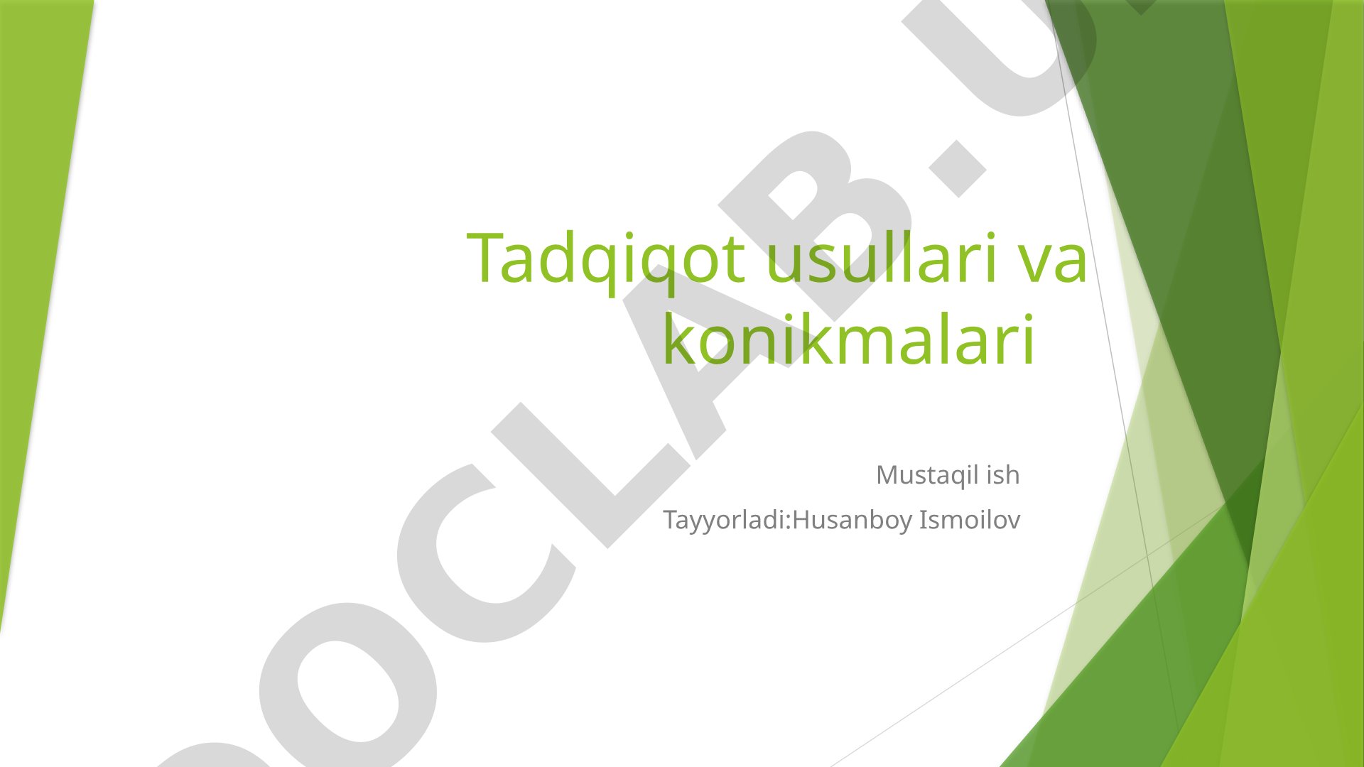 Konstrukturli loyihalar va ularni amalga oshirish ishlari