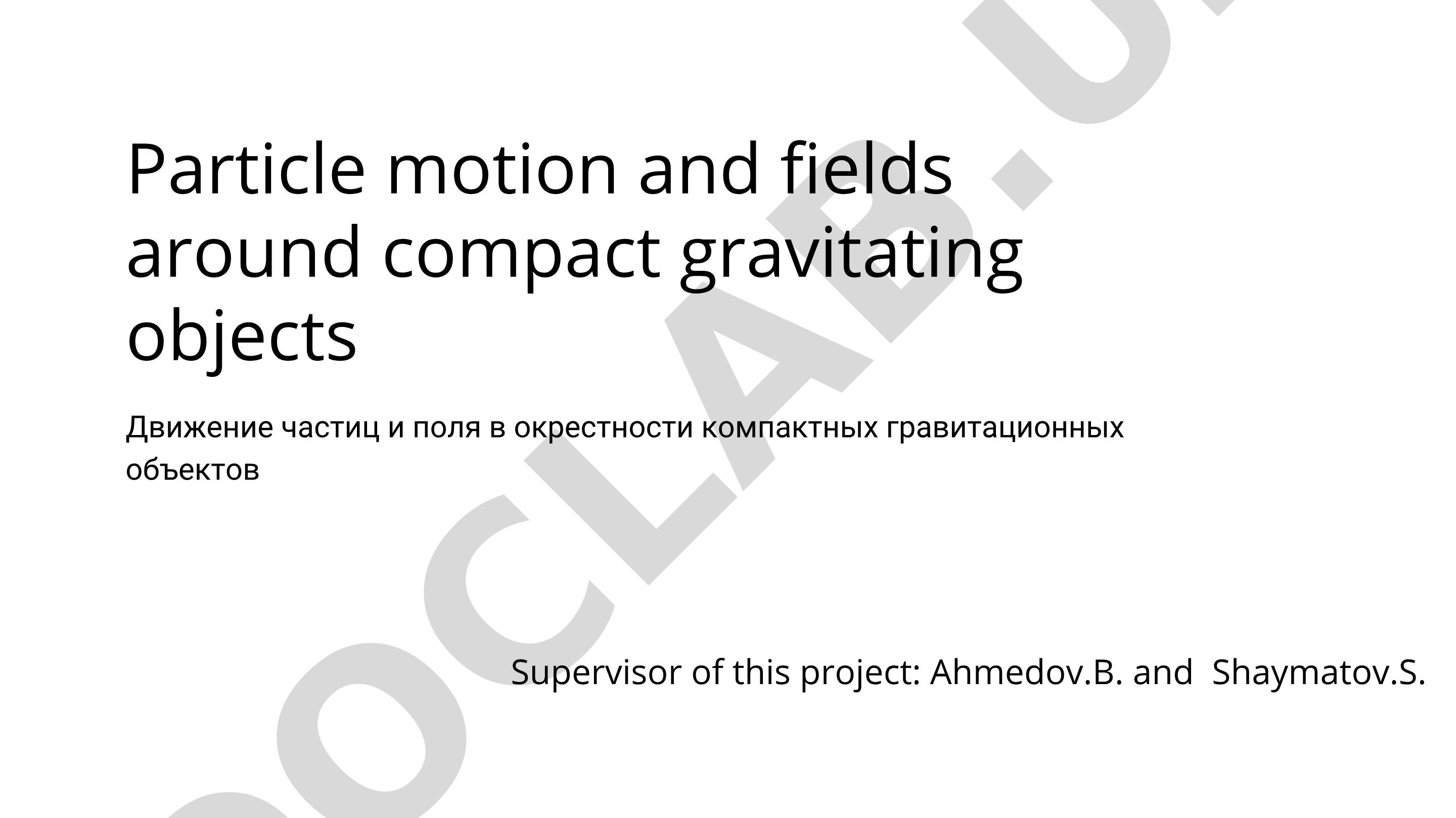 Particle motion and fields around compact gravitating objects