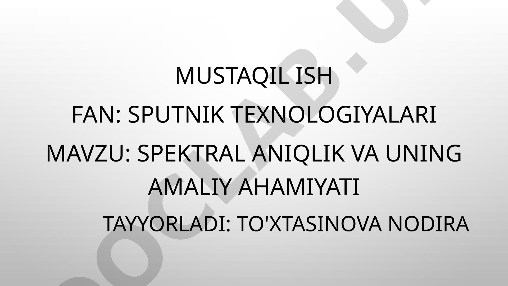 Spektral aniqlik va uning amaliy ahamiyati
