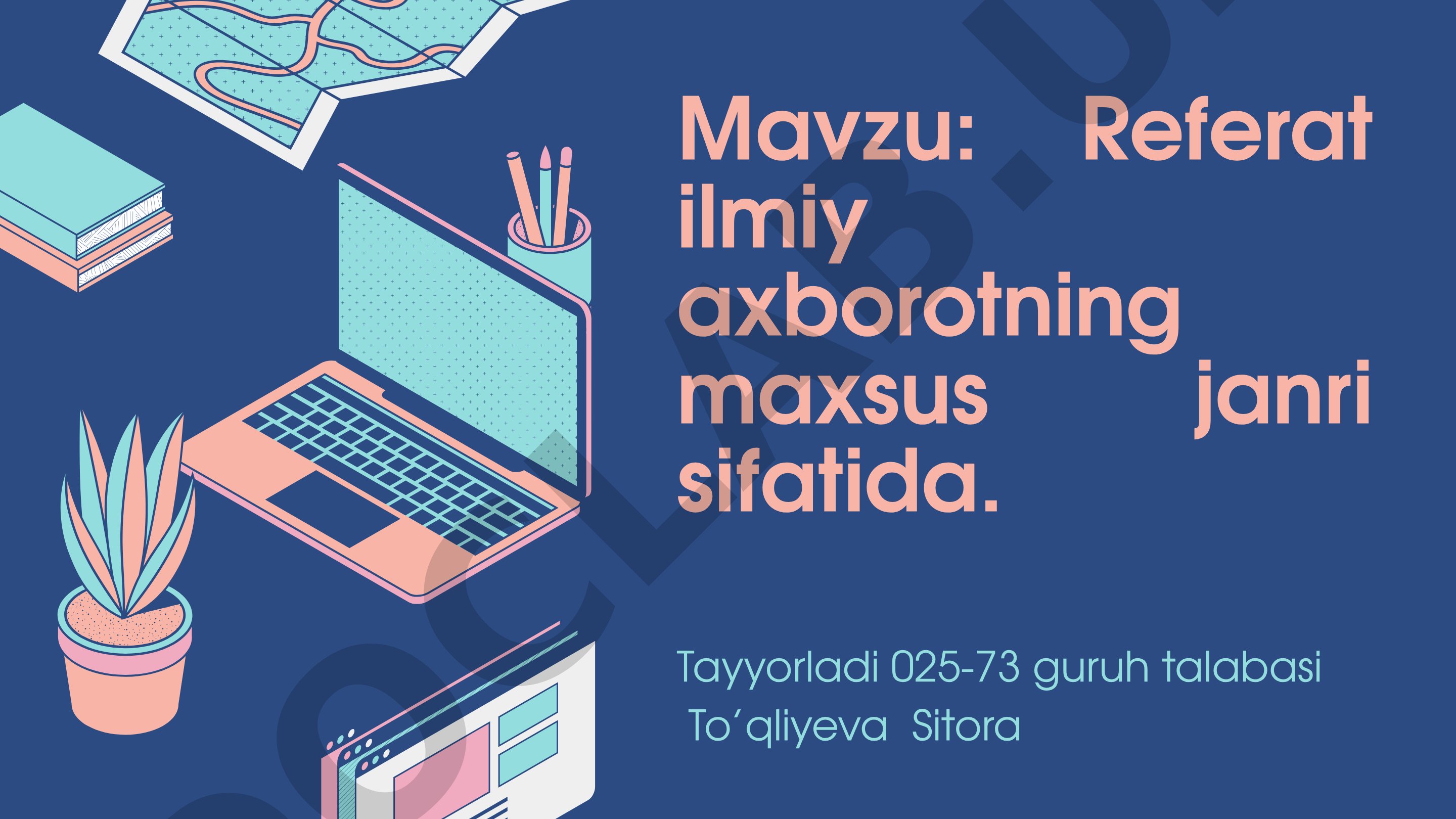 Referat ilmiy axborotning maxsus janri sifatida