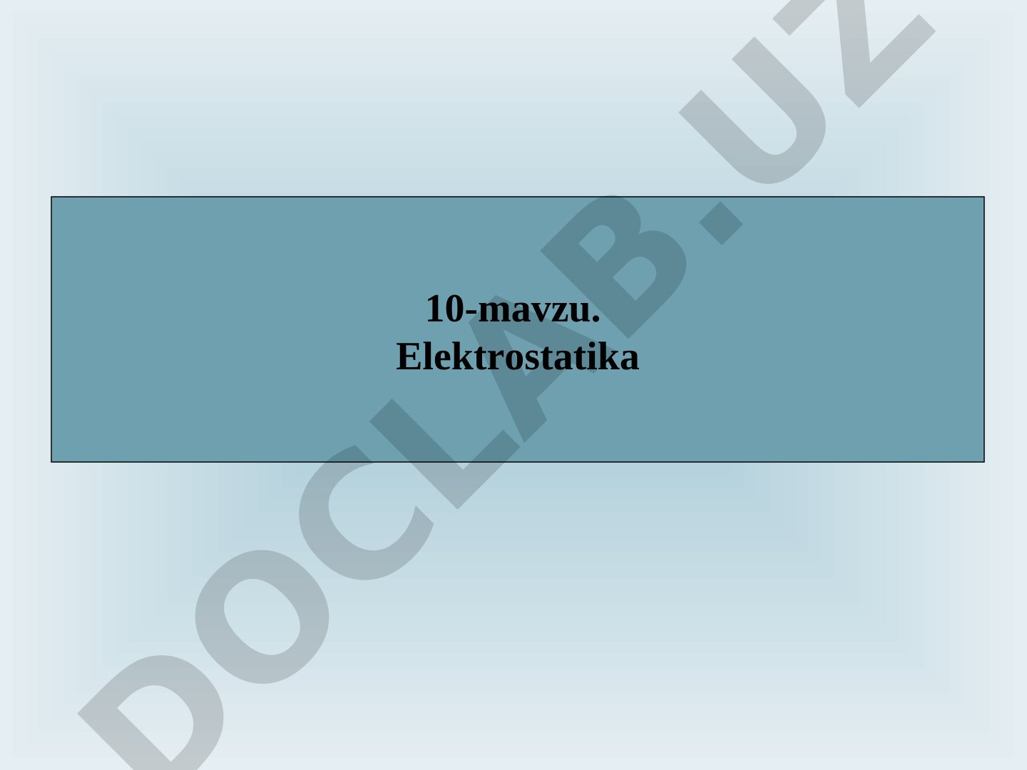 Elektr zaryadlari, Kulon qonuni, elektr maydoni, potentsial va Gauss teoremasi haqida