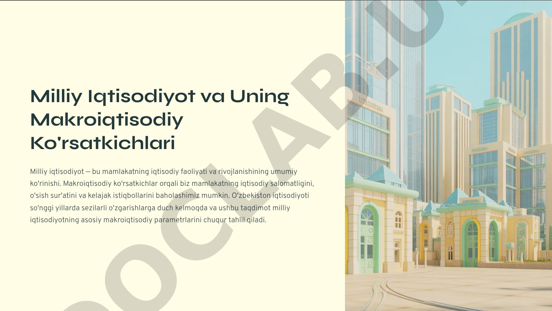 Milliy Iqtisodiyot va Uning Makroiqtisodiy Ko'rsatkichlari