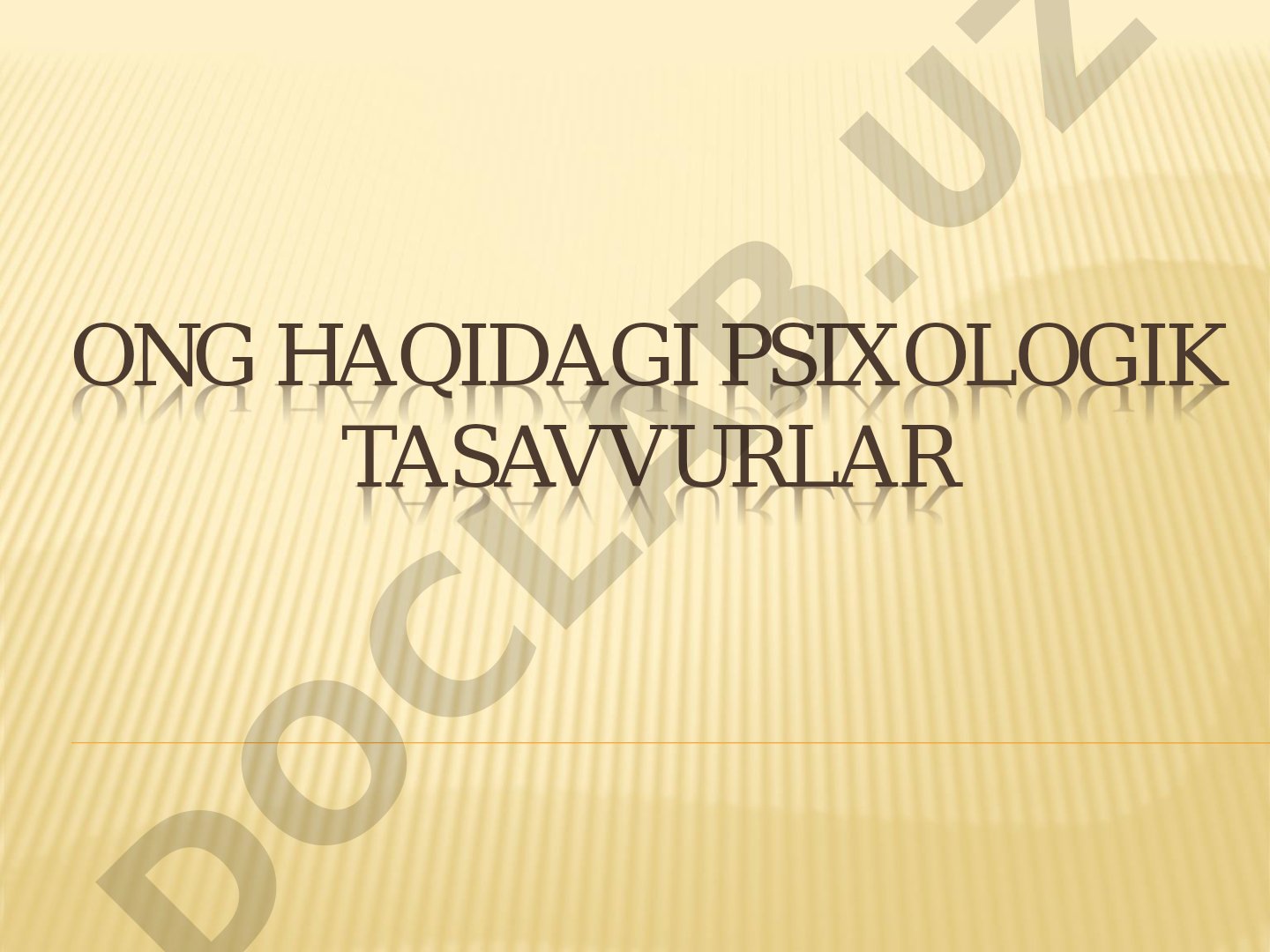 Ong haqidagi psixologik tasavvurlar