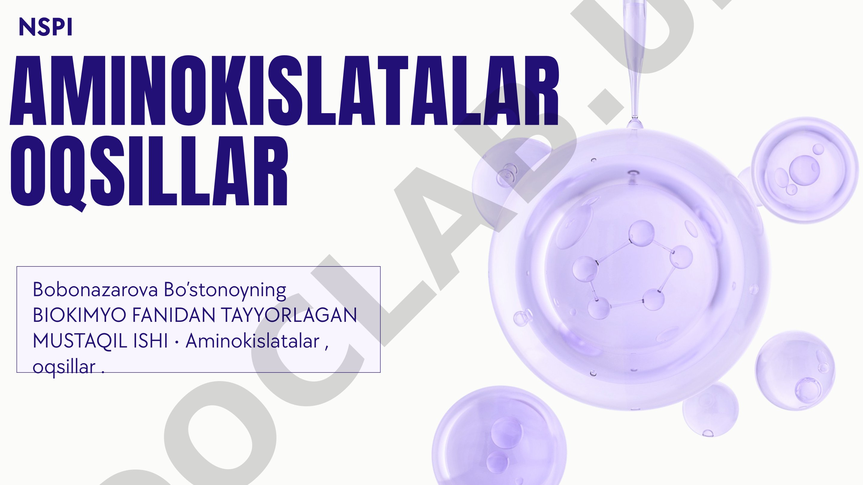 Aminokislotalar va oqsillar