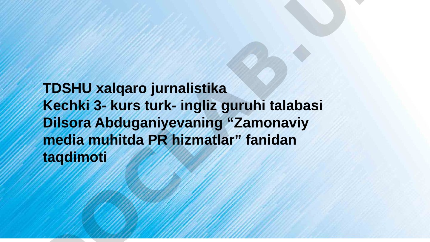 PRning tarixi, maqsadi, vazifa va tamoyillari
