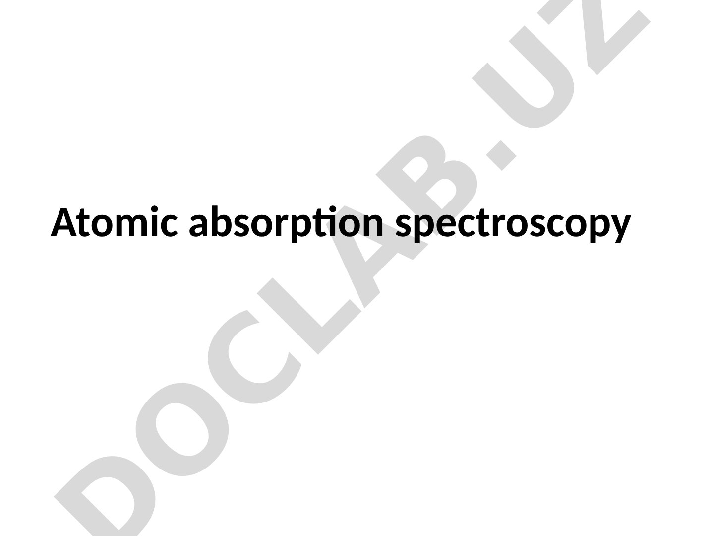 Atomic absorption spectroscopy
