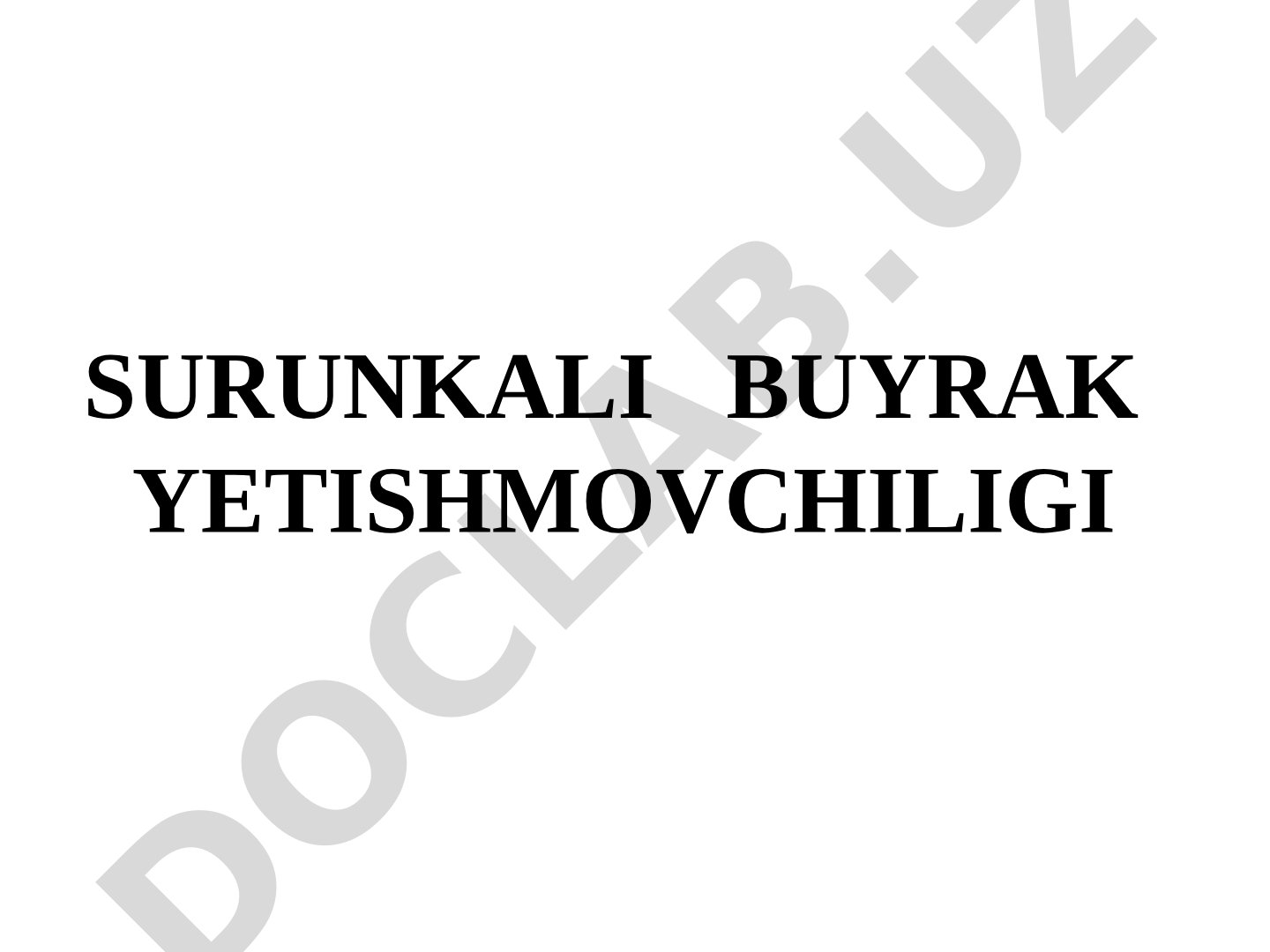Surunkali buyrak yetishmovchiligi ta'rifi, tarqalishi va etiologiyasi