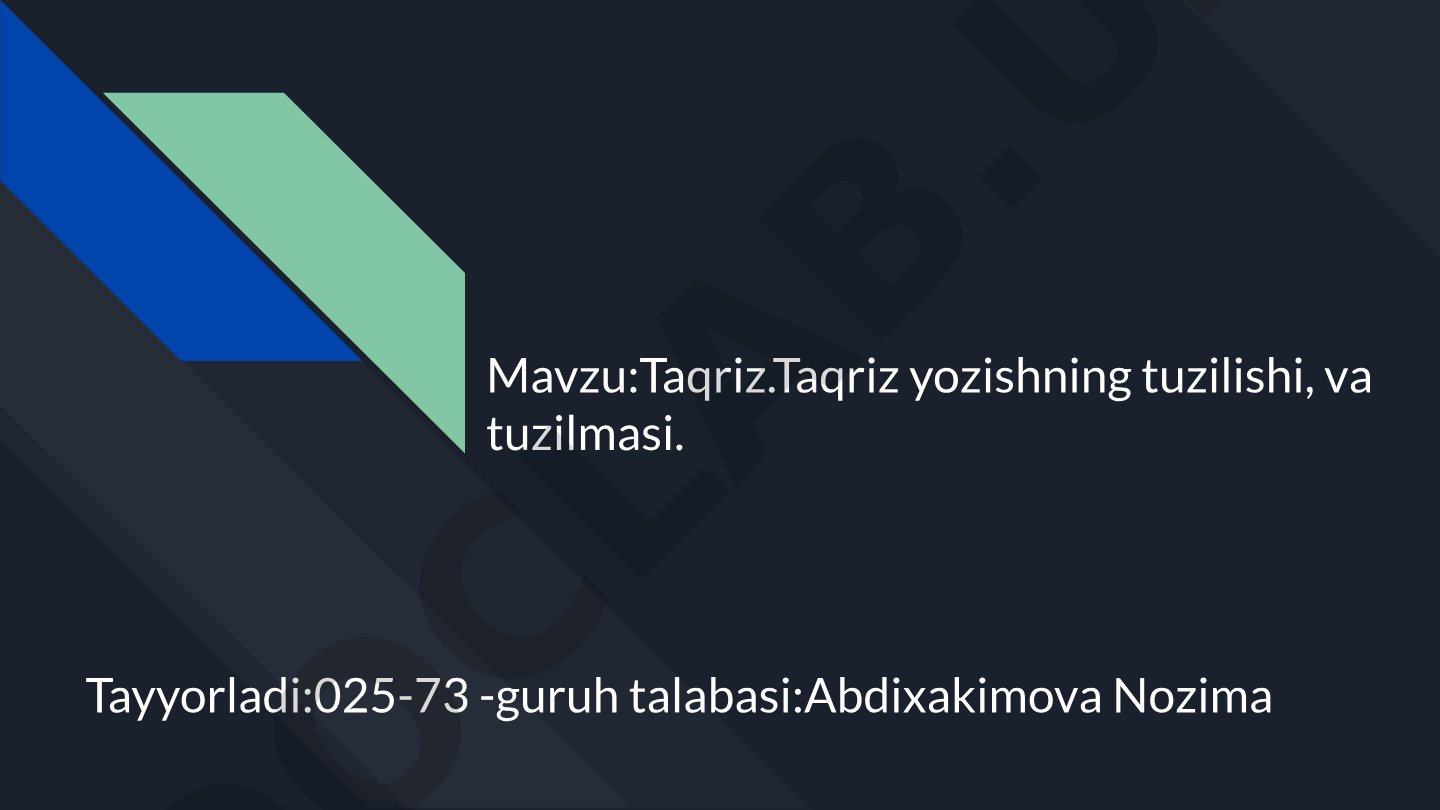Taqriz yozishning tuzilishi va tuzilmasi