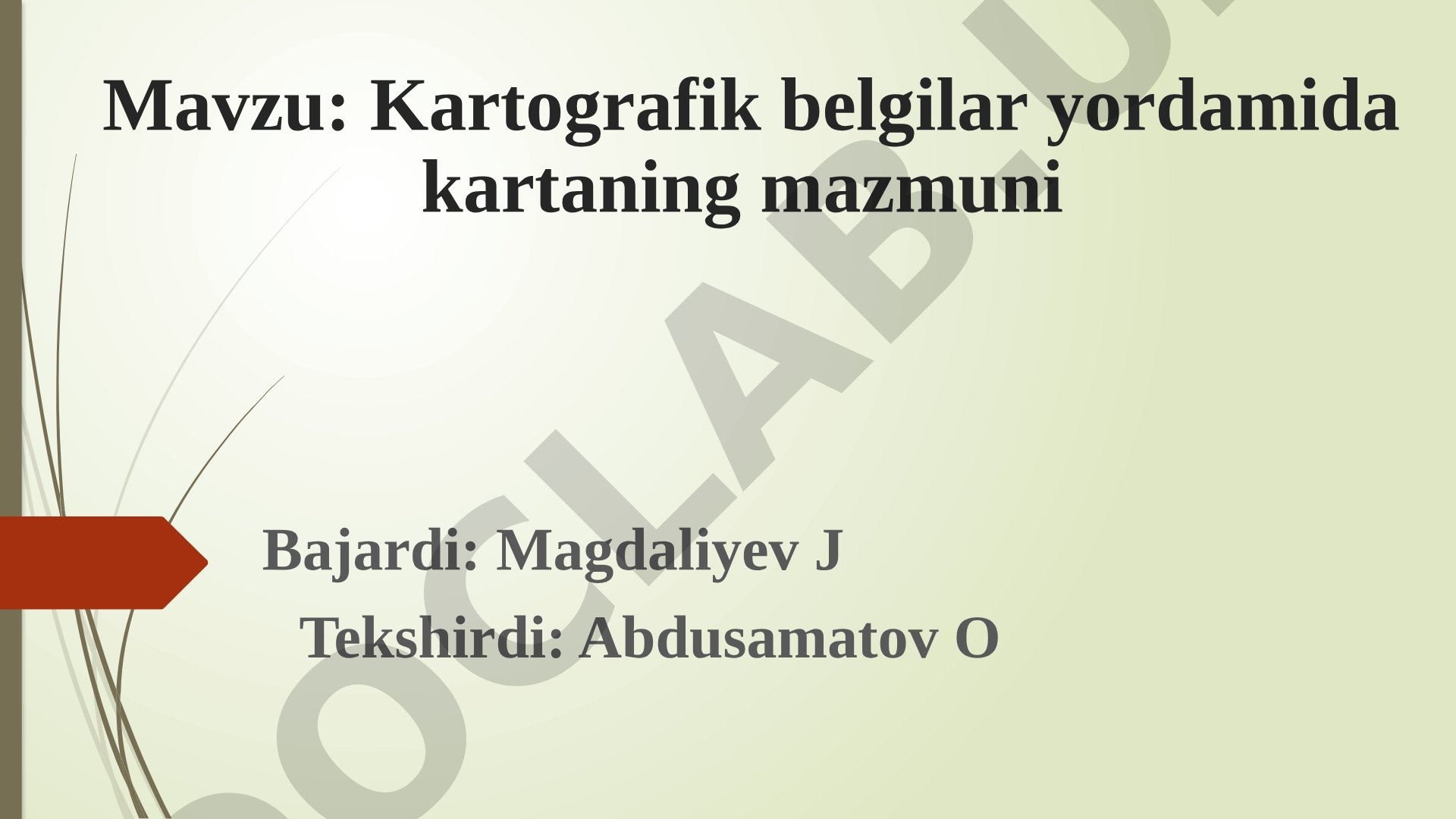 Kartografik belgilar yordamida kartaning mazmuni