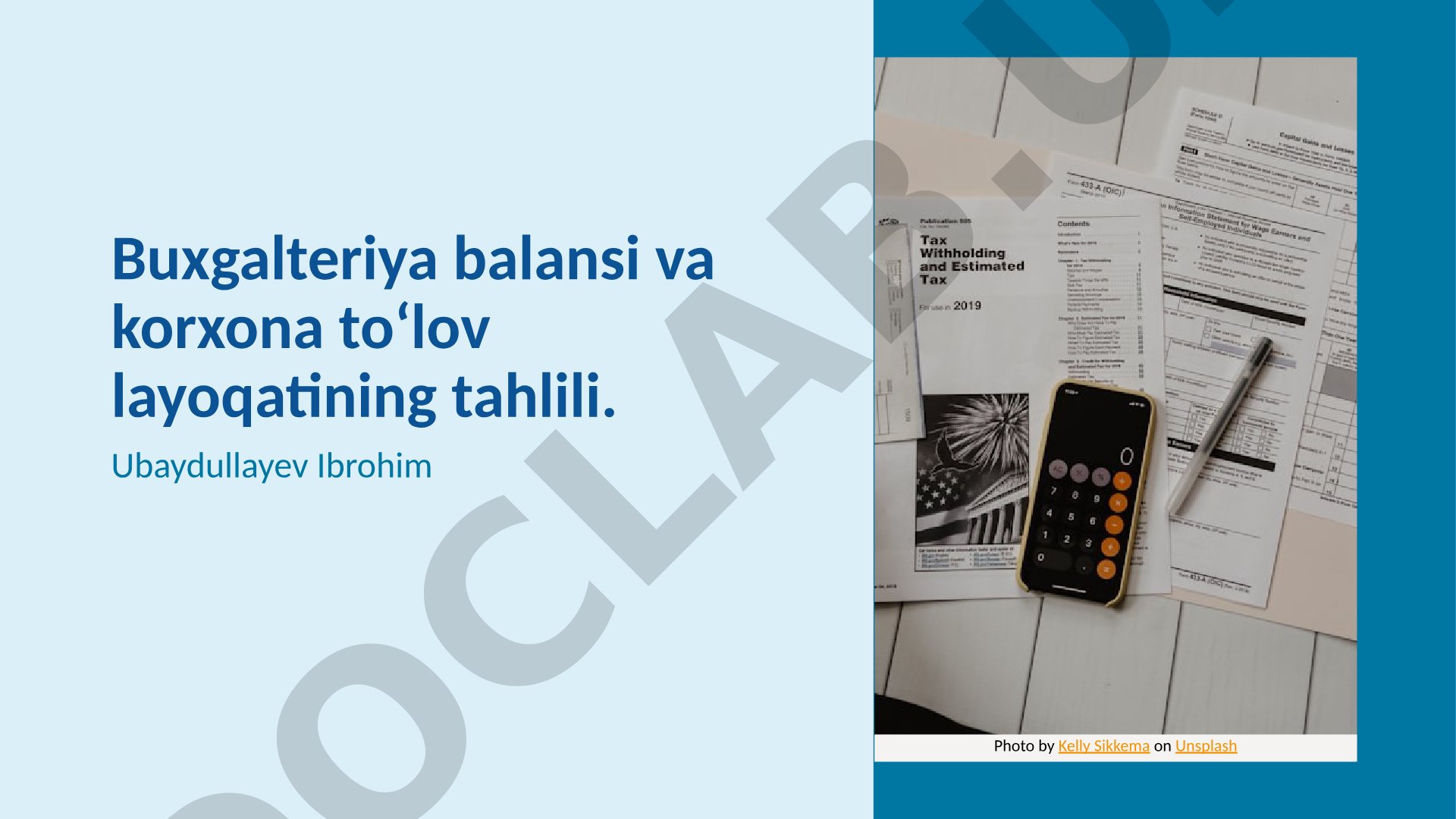 Buxgalteriya balansi va korxona to‘lov layoqatining tahlili