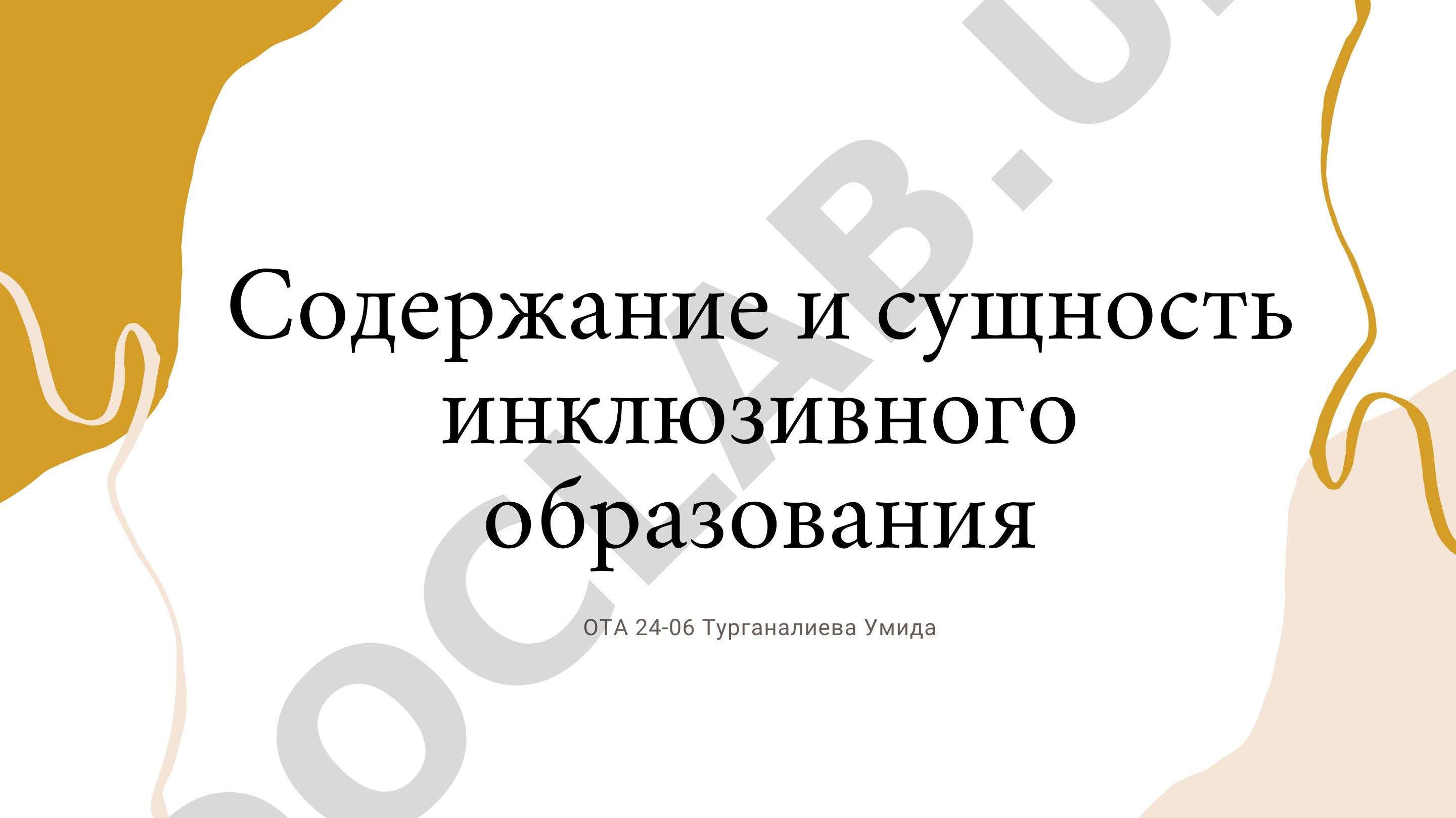 Содержание и сущность инклюзивного образования