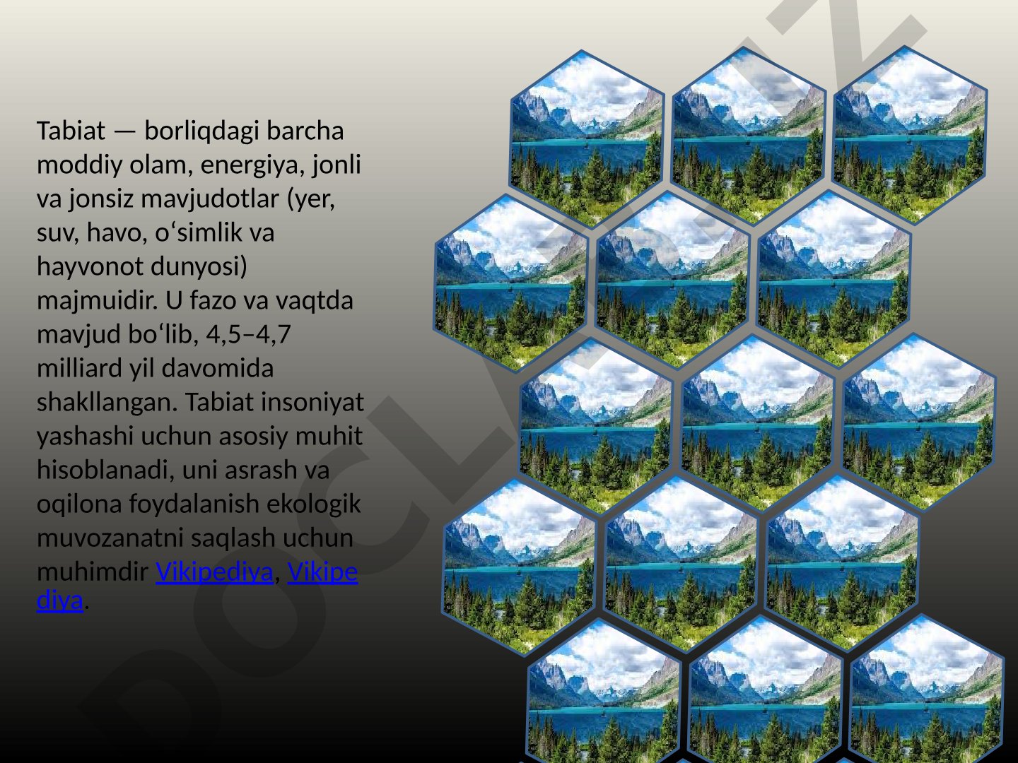 Tabiat va uning tarkibi