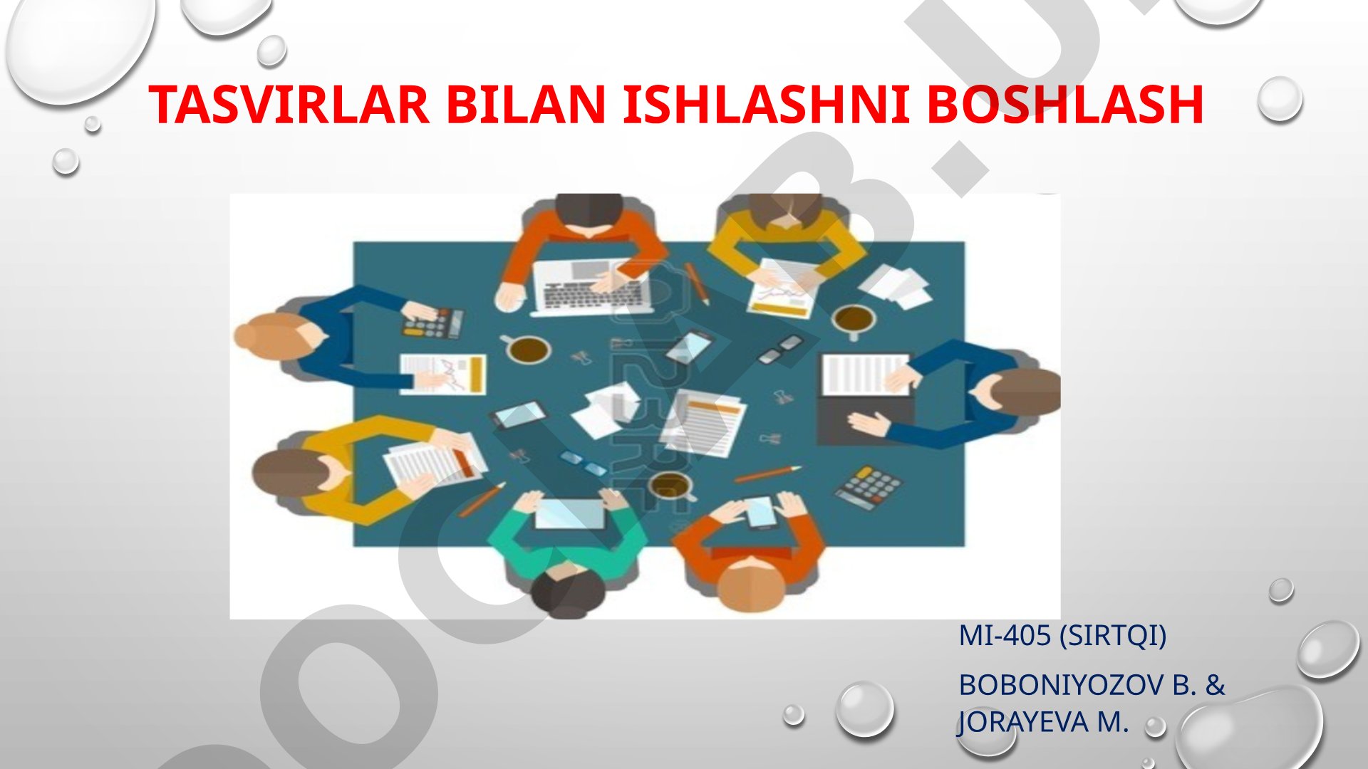 Tasvirlar bilan ishlashni boshlash