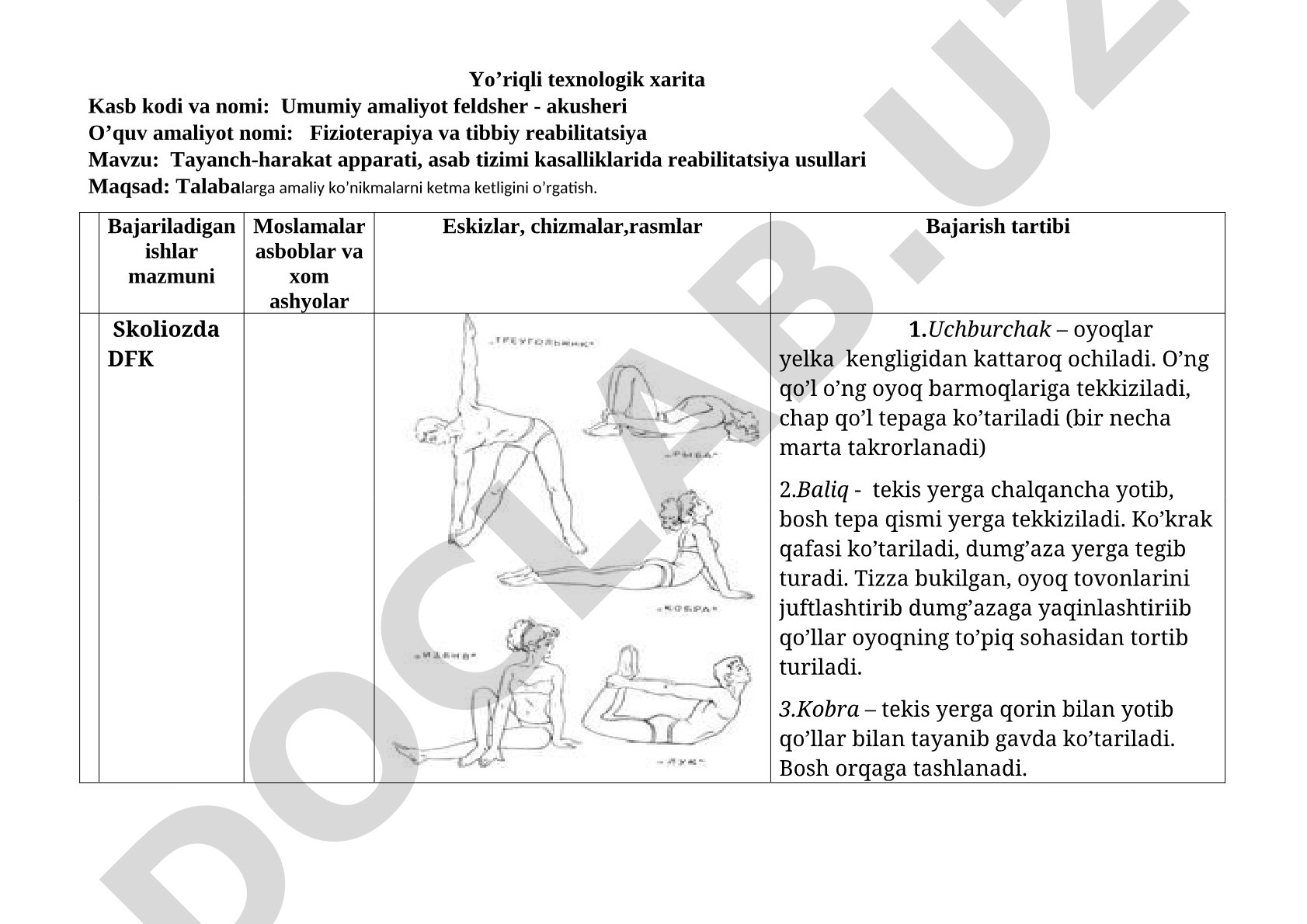 Tayanch-harakat apparati, asab tizimi kasalliklarida reabilitatsiya usullari