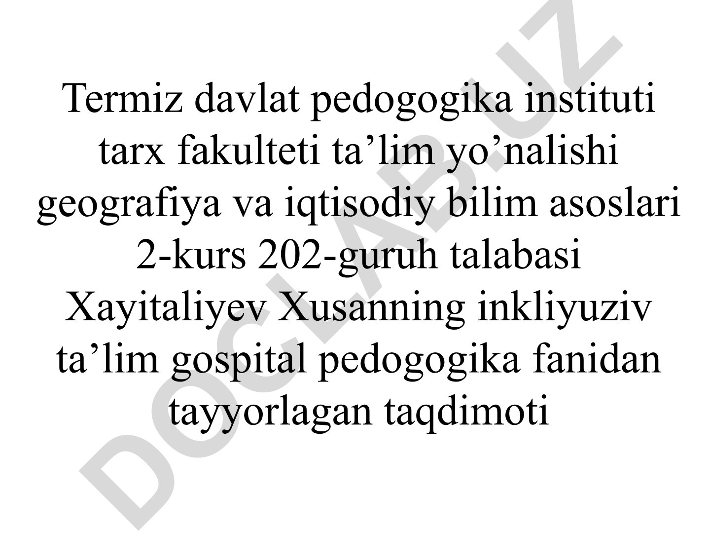 O‘zbekistonda imkoniyati cheklangan bolalar uchun inklyuziv ta’lim