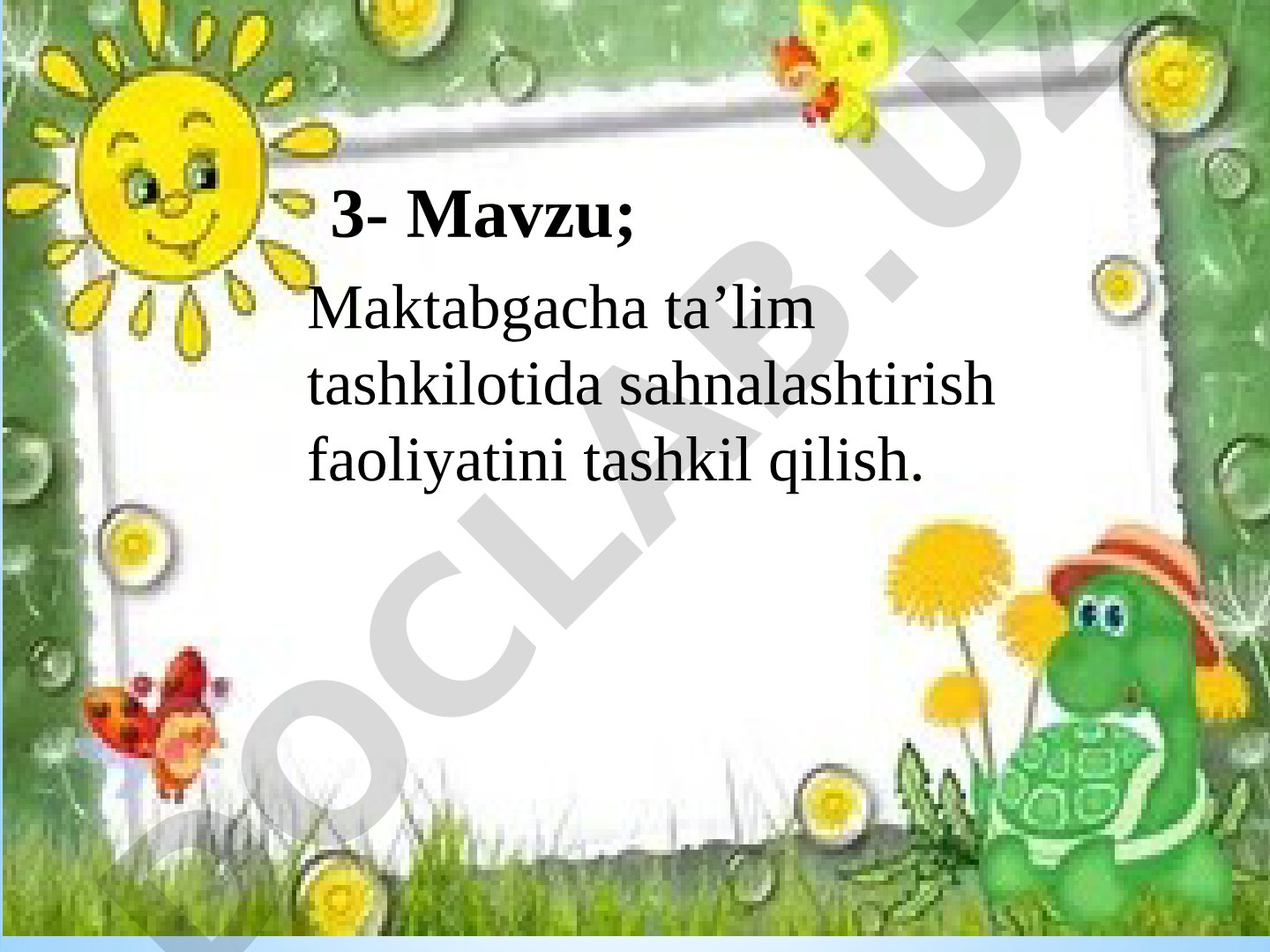 Maktabgacha ta'lim tashkilotida sahnalashtirish faoliyatini tashkil qilish