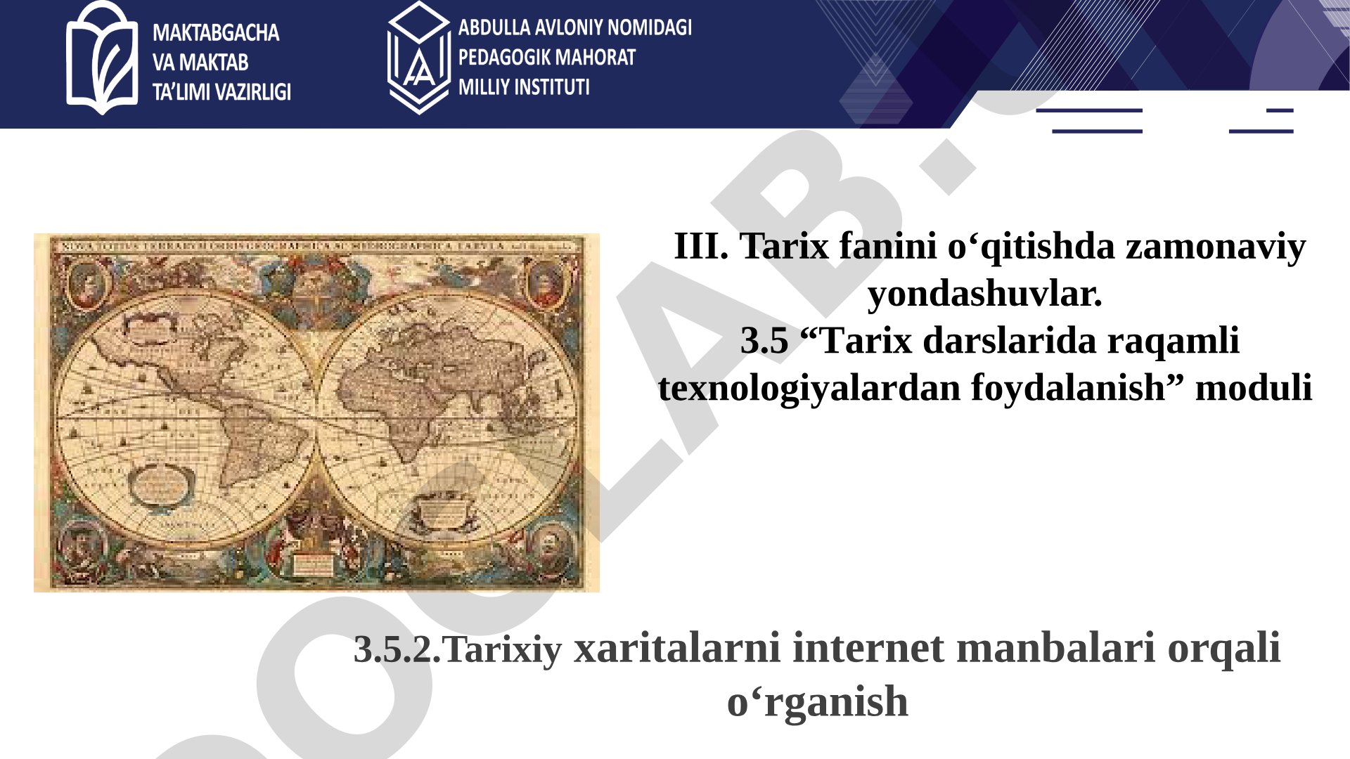 Tarix darslarida raqamli texnologiyalardan foydalanish