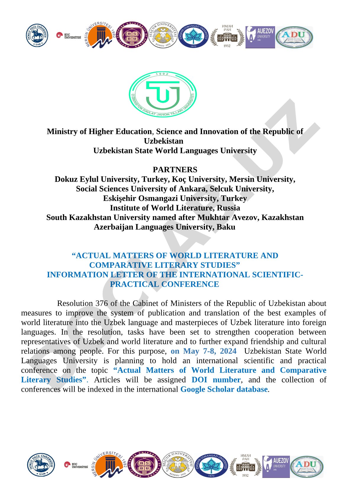 Actual Matters of World Literature and Comparative Literary Studies