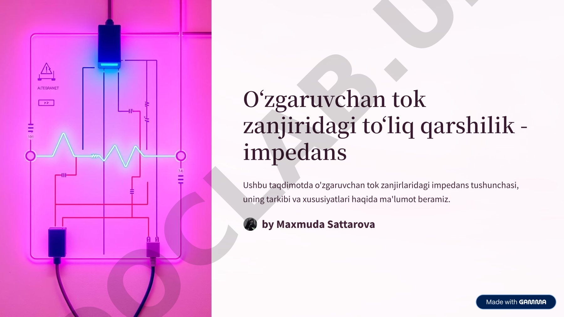 O'zgaruvchan tok zanjiridagi to'liq qarshilik - impedans