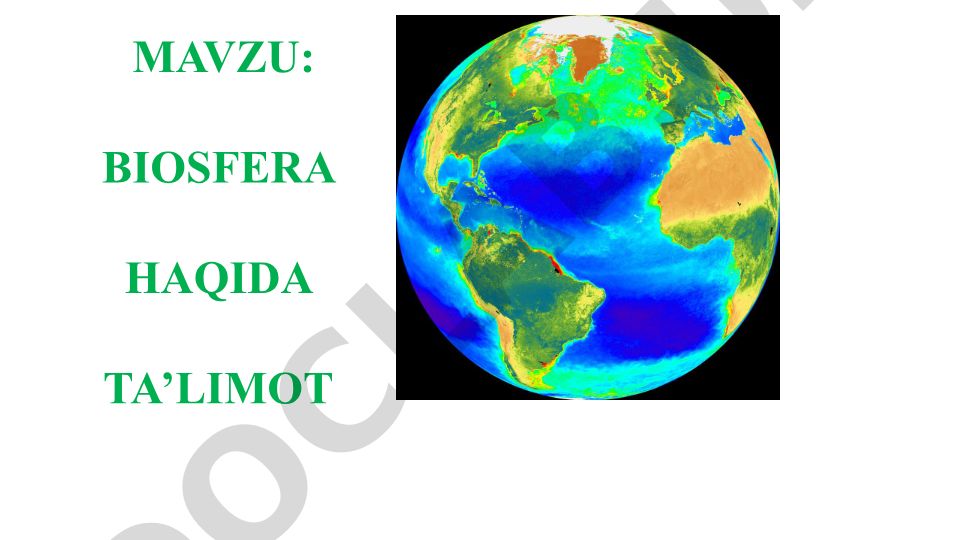 Biosfera haqida ta’limot