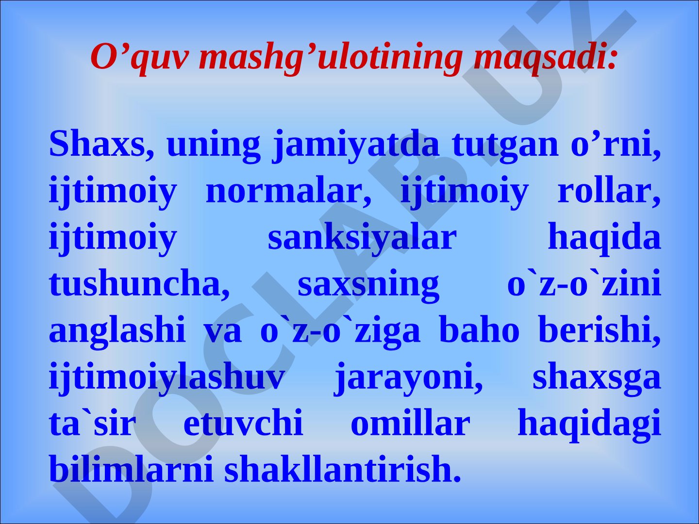 Shaxs va jamiyatda ijtimoiylashuv jarayoni
