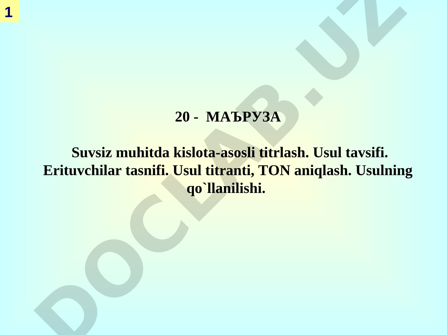 Suvsiz muhitda kislota-asosli titrlash