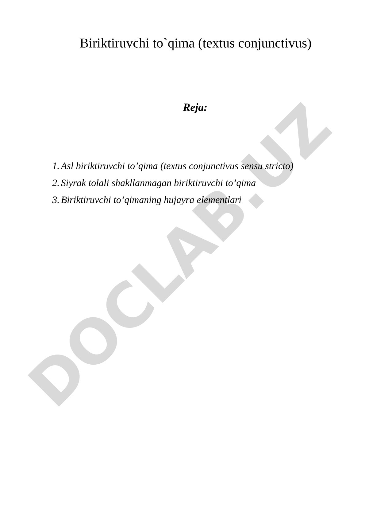 Biriktiruvchi to`qima (textus conjunctivus)