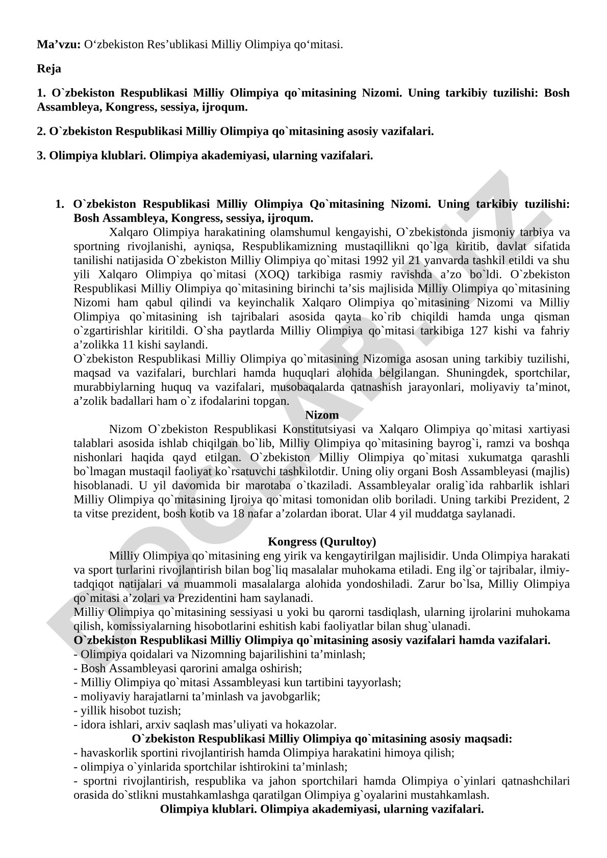 O'zbekiston Respublikasi Milliy Olimpiya qo'mitasi