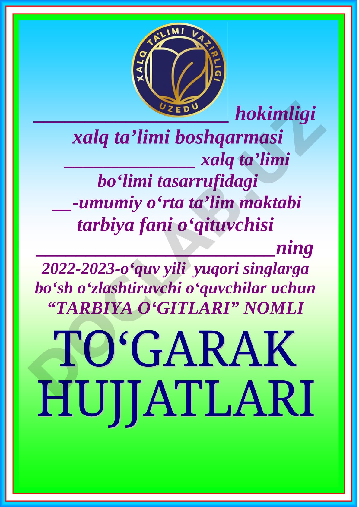 Tarbiya o'gitlari to'garagi