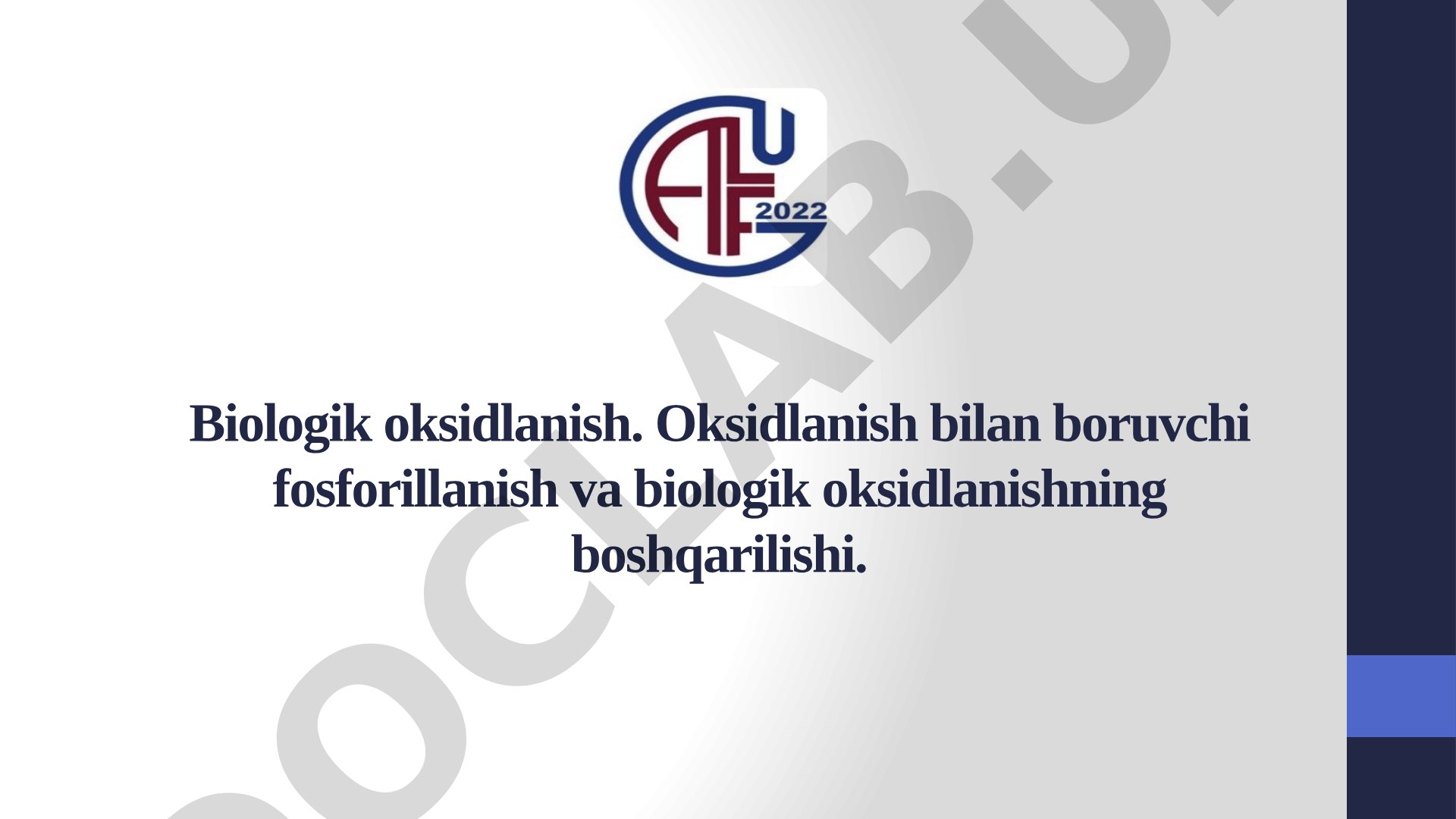 Biologik oksidlanish va oksidlanishli fosforillanish