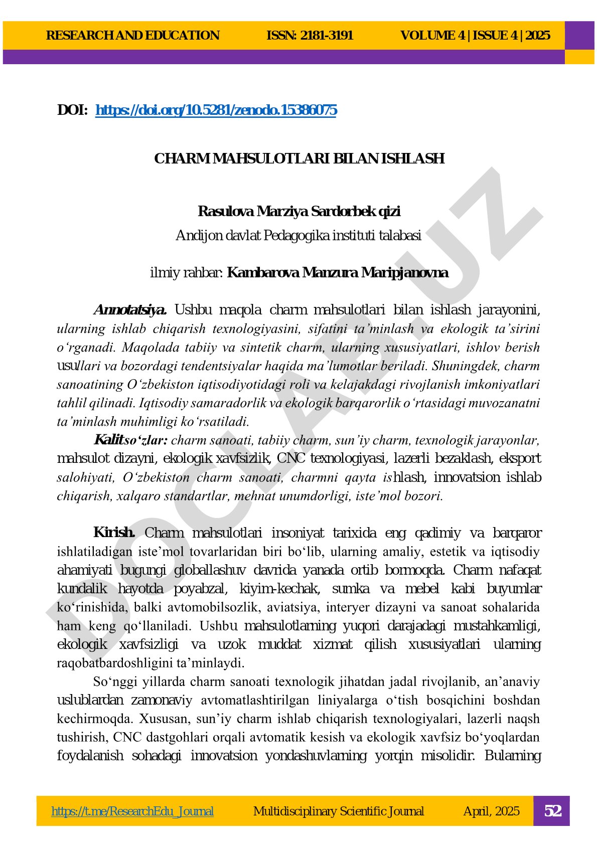 Charm mahsulotlari bilan ishlash
