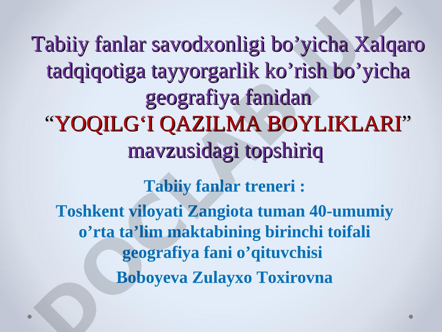YOQILG‘I QAZILMA BOYLIKLARI