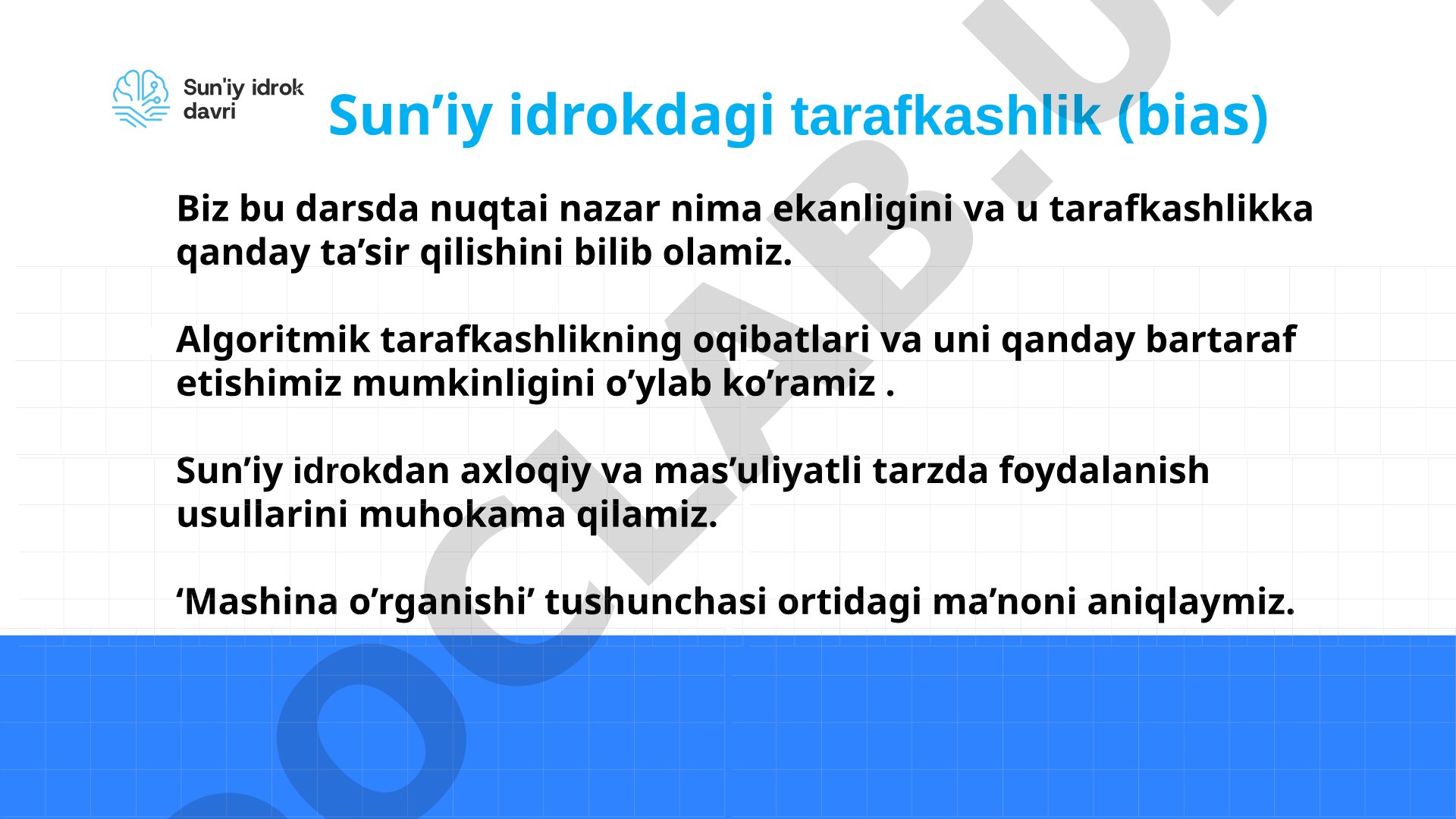 Sun’iy idrokdagi tarafkashlik (bias)
