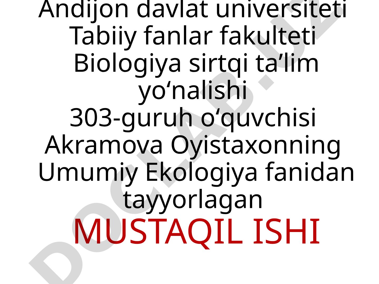 Muhit va ekologik omillar, muhitga organizmlarning moslashishi, biomaromlar. Oʻsimlik va hayvonlarning sutkalik, oylik va yillik maromlari