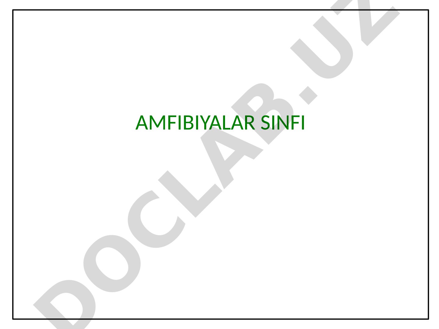 Amfibiyalar sinfi