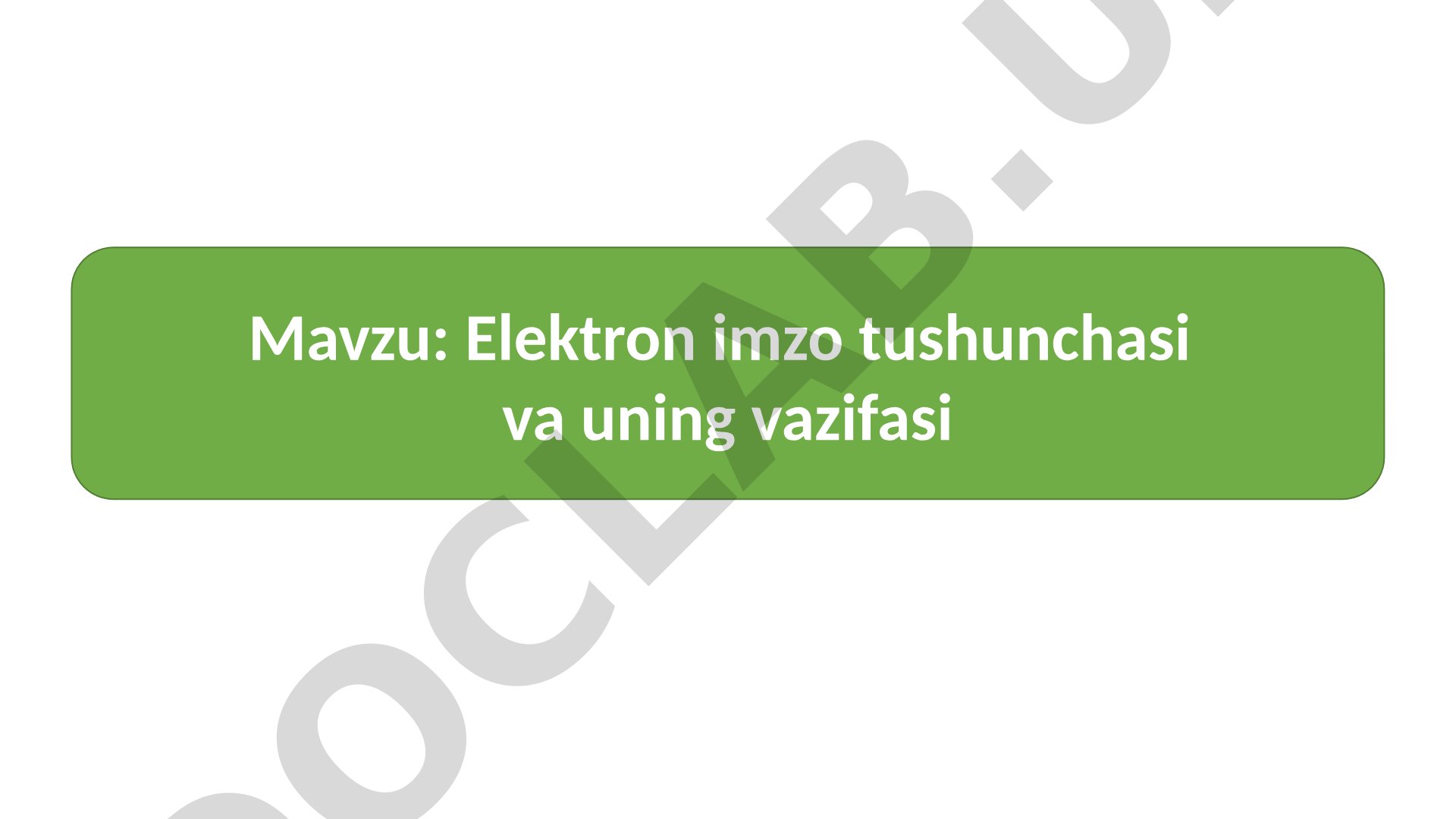 Elektron imzo tushunchasi va uning vazifasi