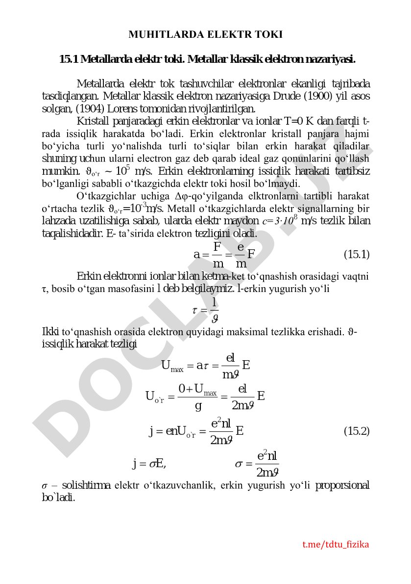 Muhitlarda elektr toki