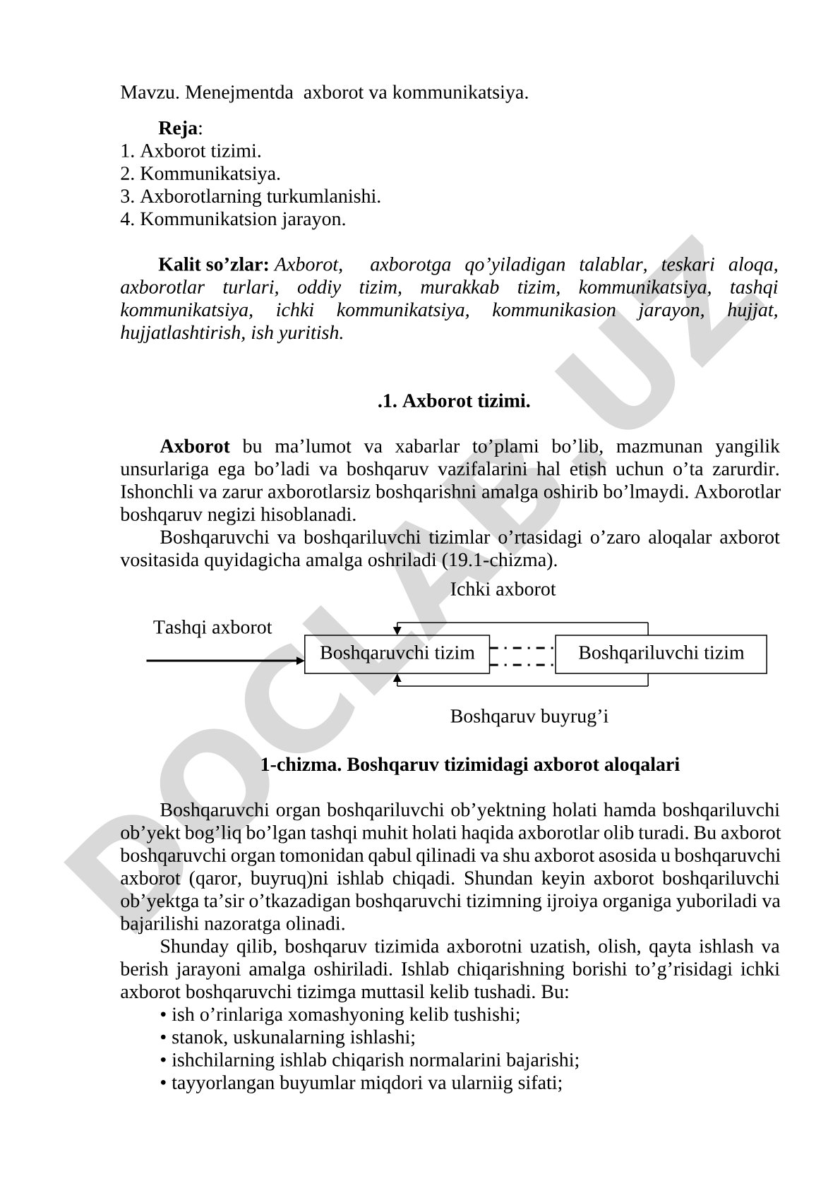 Menejmentda axborot va kommunikatsiya