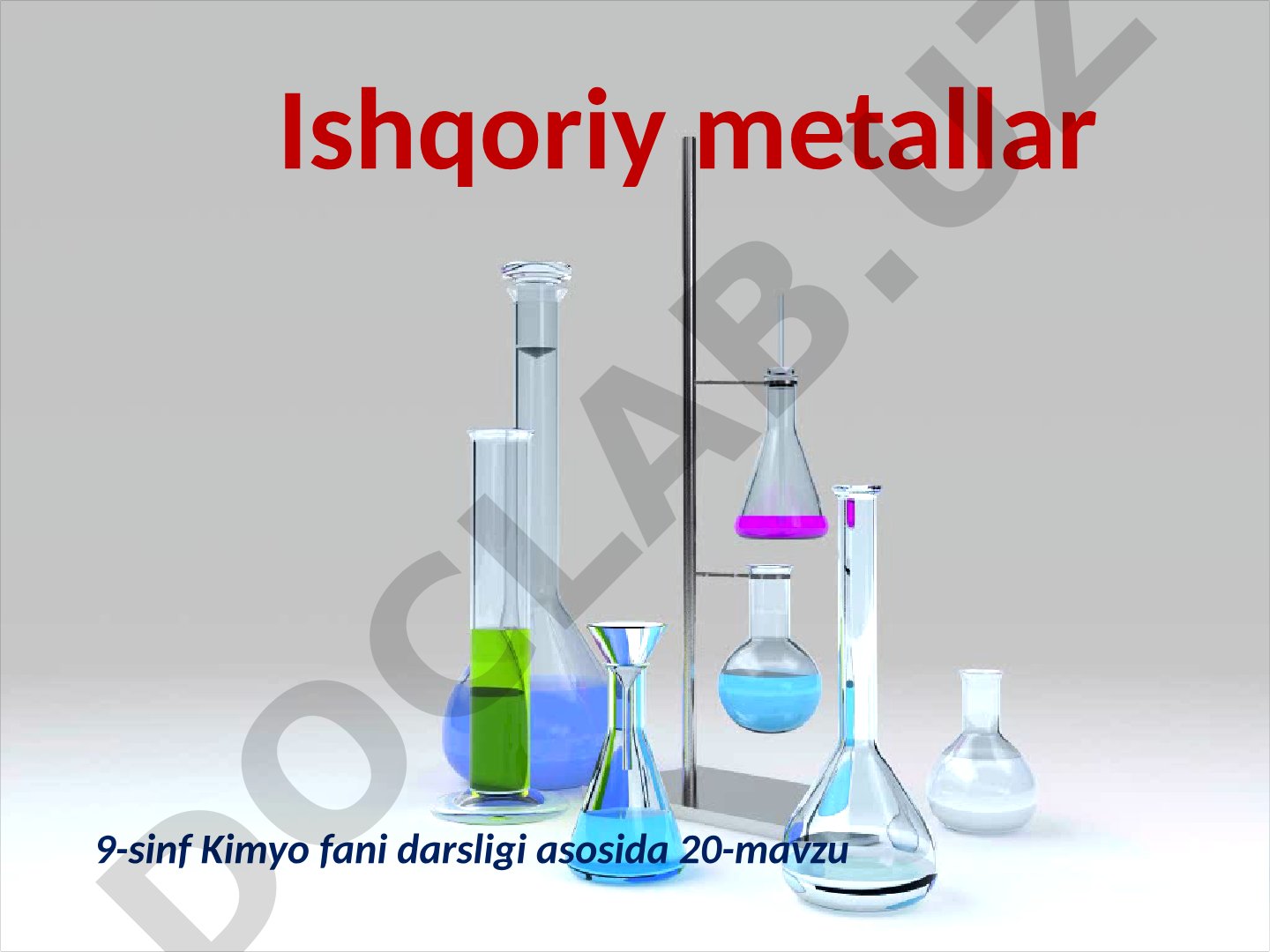 Ishqoriy metallar 9-sinf Kimyo fani darsligi asosida 20-mavzu