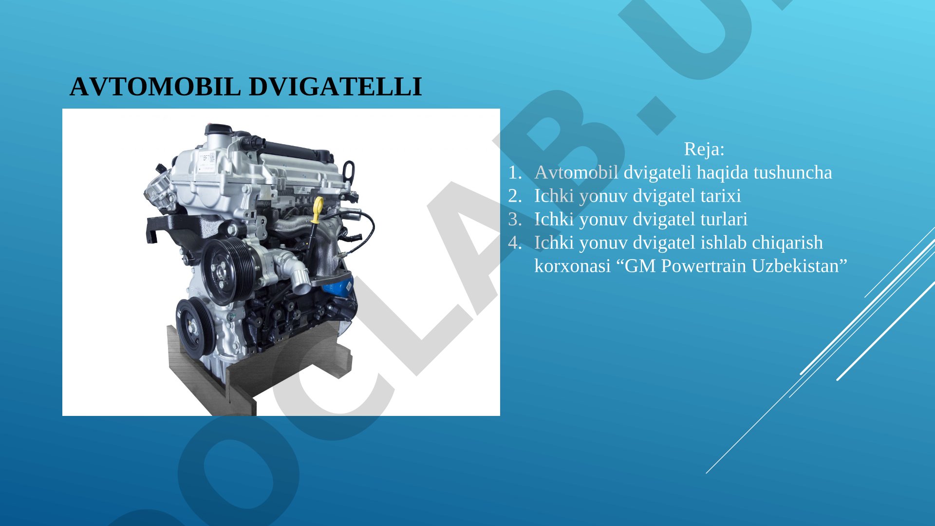 Avtomobil dvigatellari va ichki yonuv dvigatellari tarixi, turlari