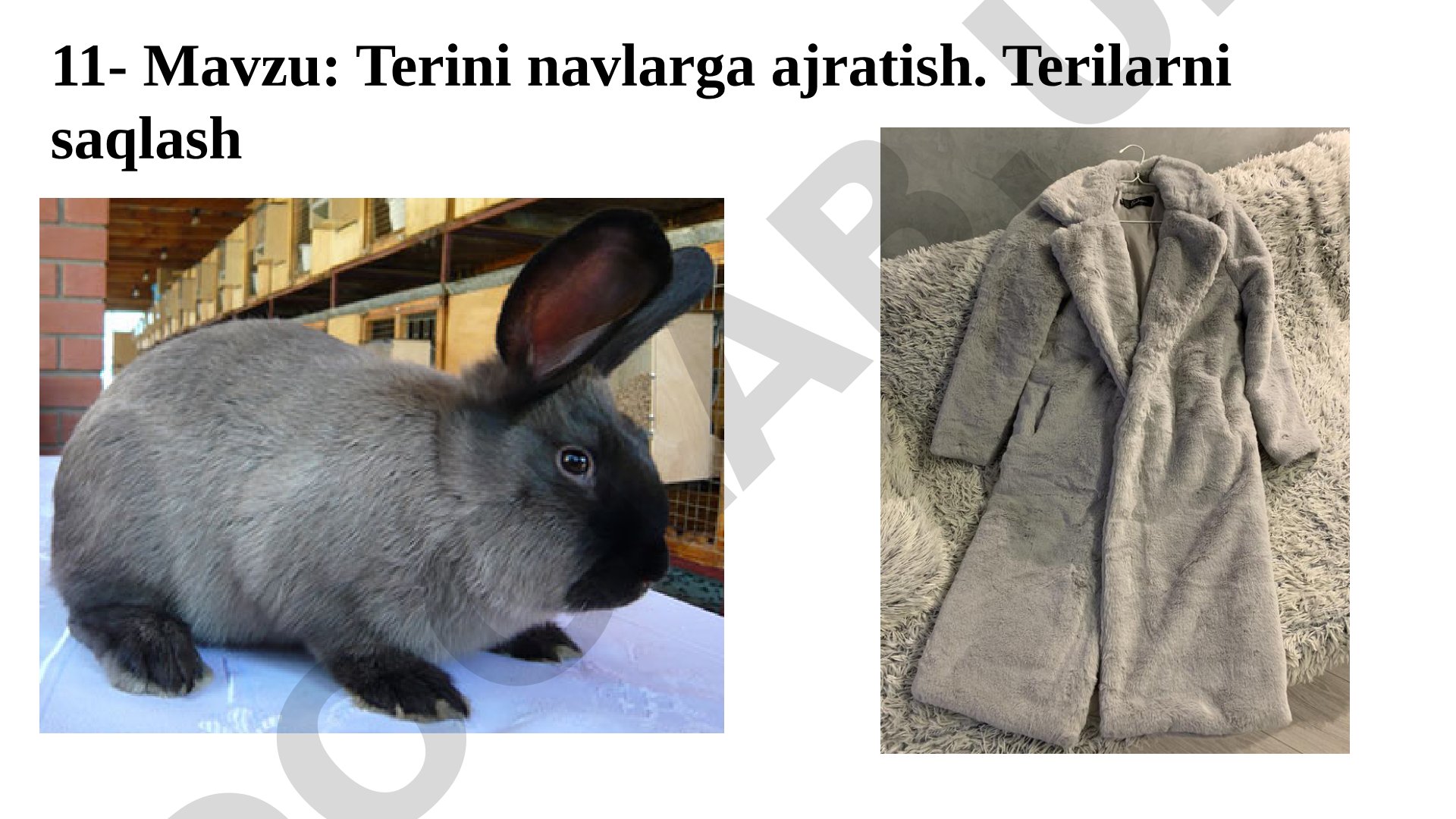 Terini navlarga ajratish. Terilarni saqlash