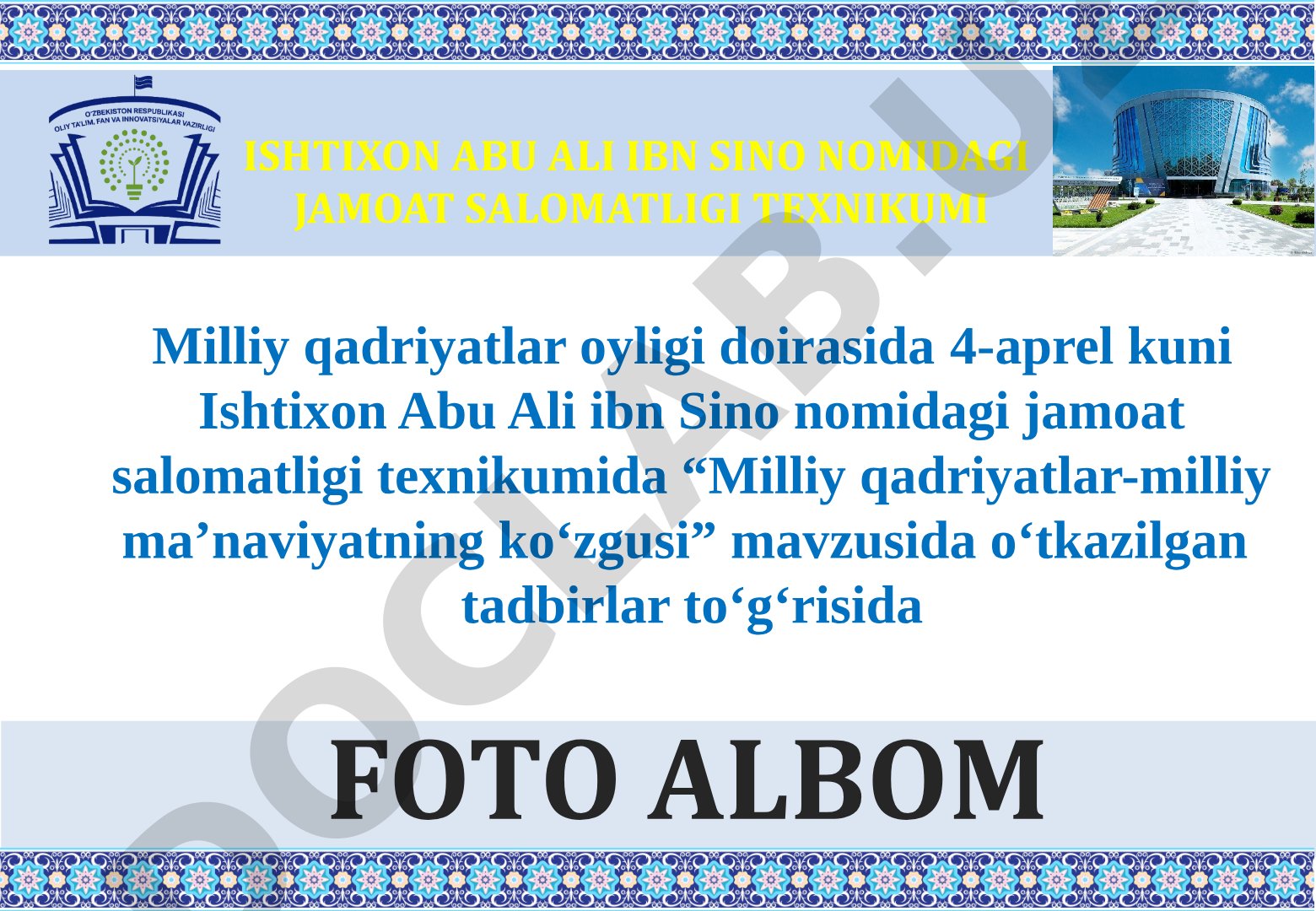 Milliy qadriyatlar-milliy ma’naviyatning ko‘zgusi