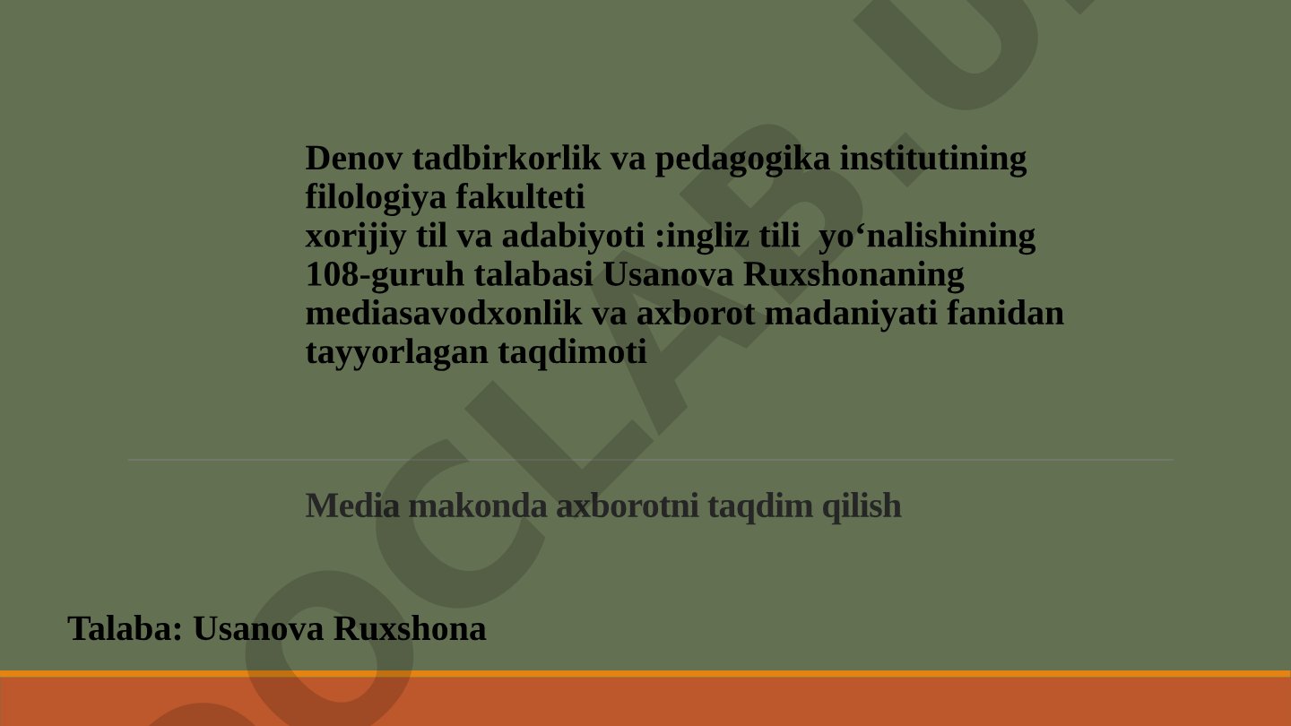 Media makonda axborotni taqdim qilish
