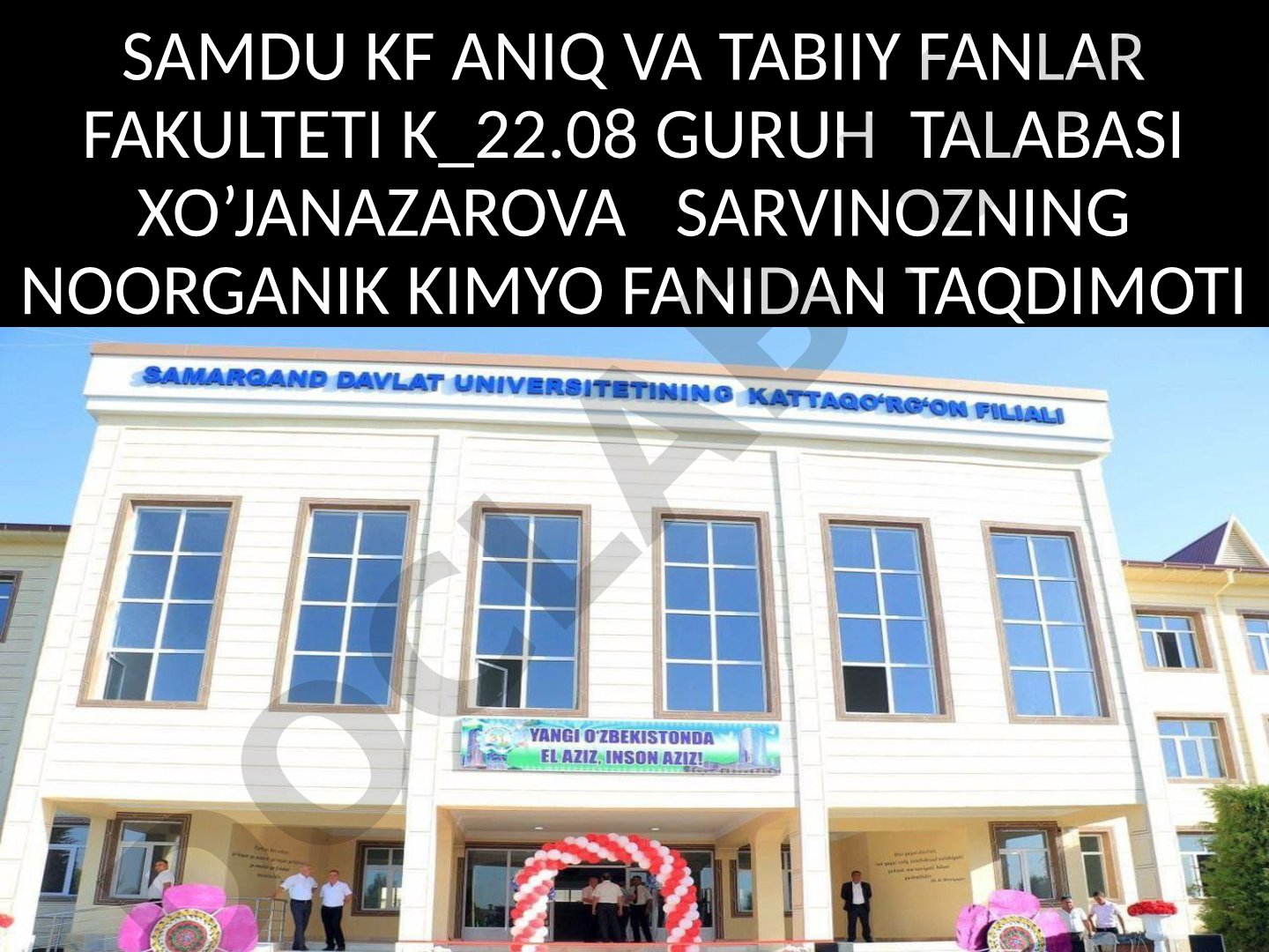 M.KYURINING KIMYOVIY KASHFIYOTI . RADIY BIRIKMALARINING XOSSALARI