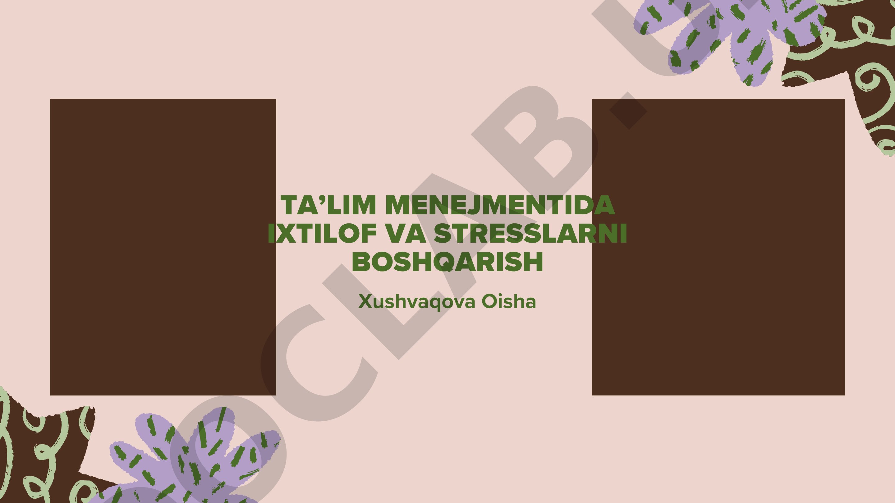 Ta'lim menejmentida ixtilof va stresslarni boshqarish testi