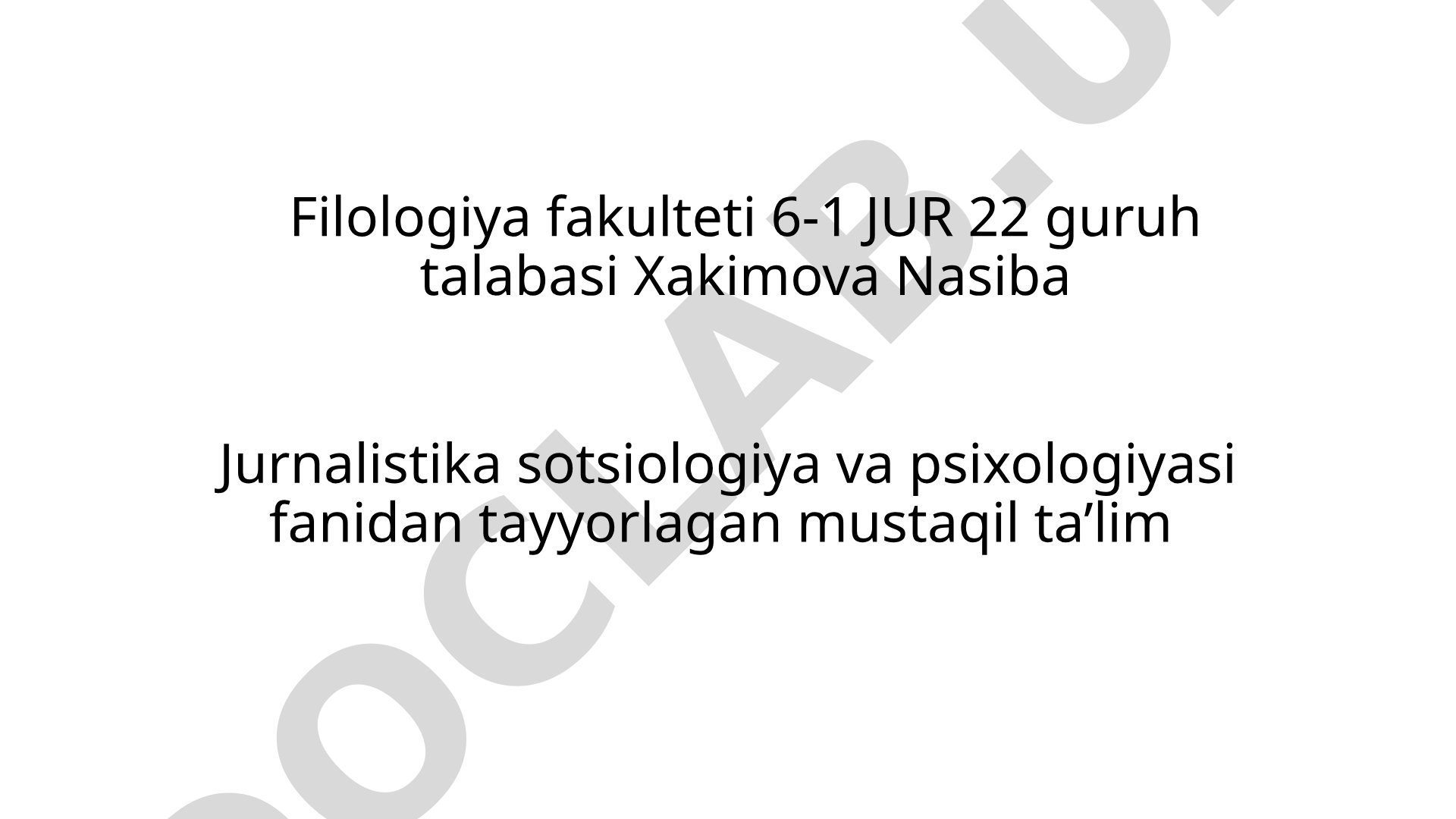Redaktsiya va jurnalist xizmatida sotsiologiya