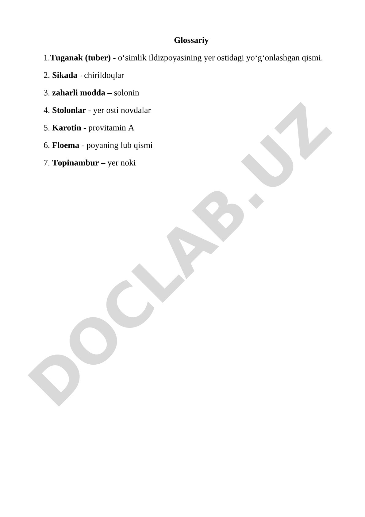 Botanik atamalar glossariysi