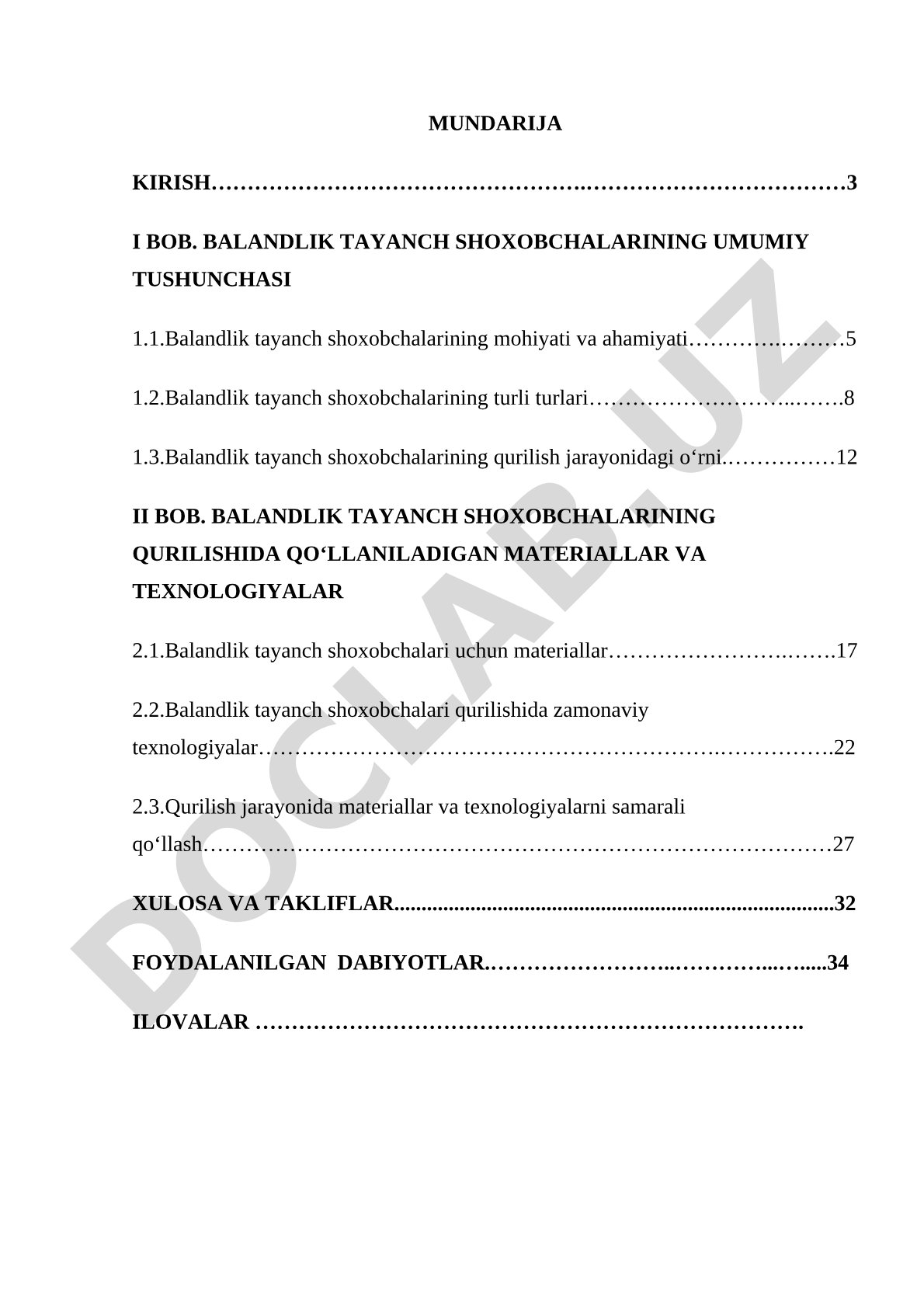 Plan olish balandlik tayanch shoxobchalari
