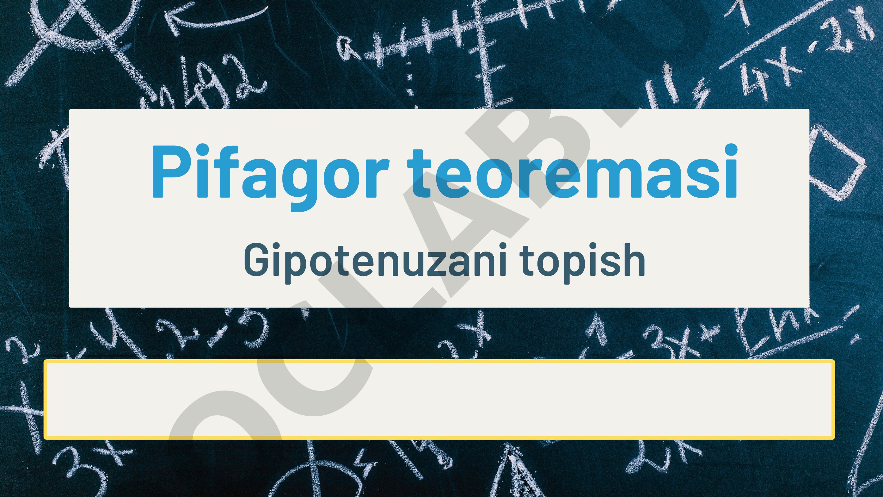 Pifagor teoremasi Gipotenuzani topish