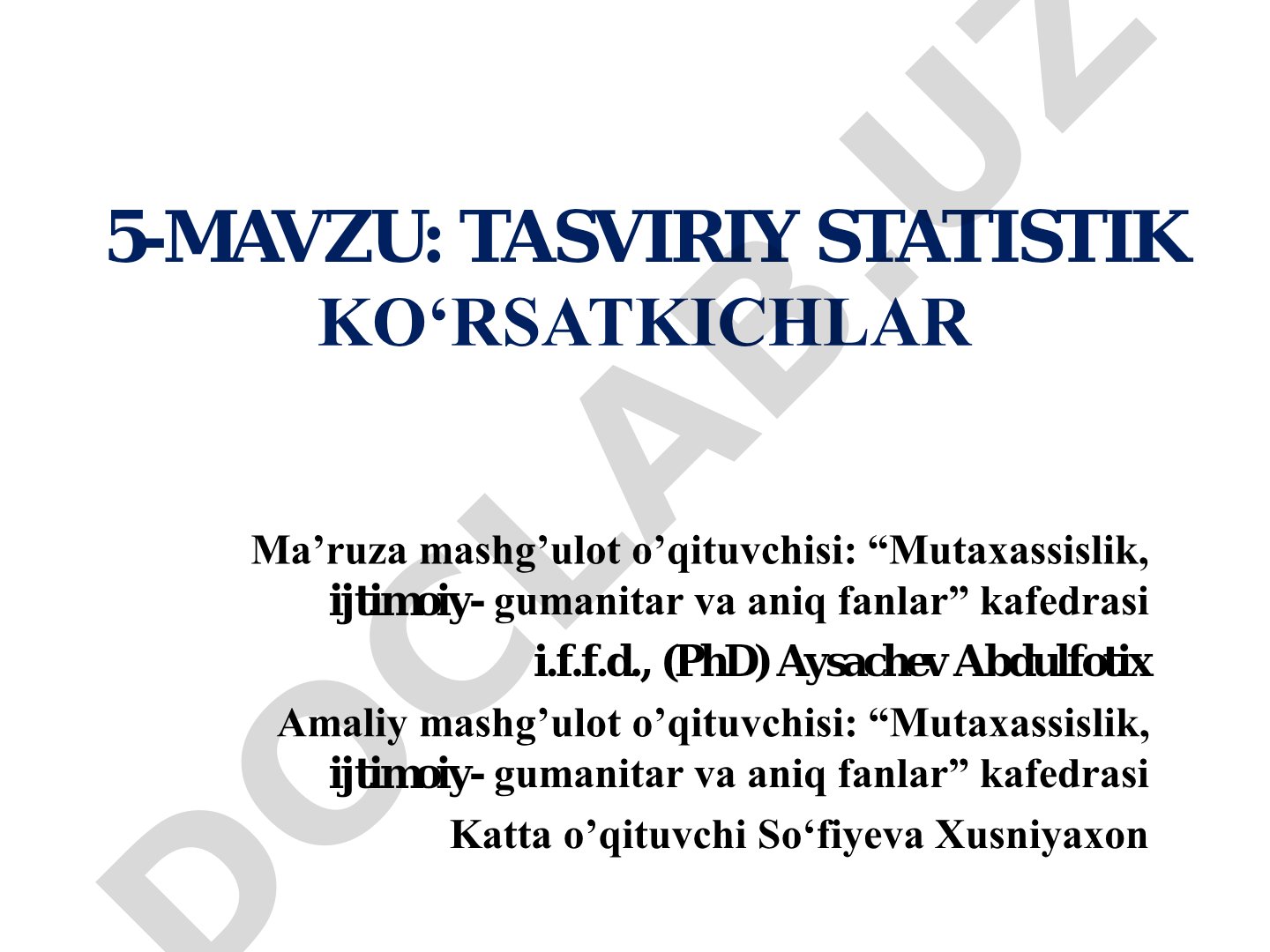 Tasviriy statistik ko‘rsatkichlar